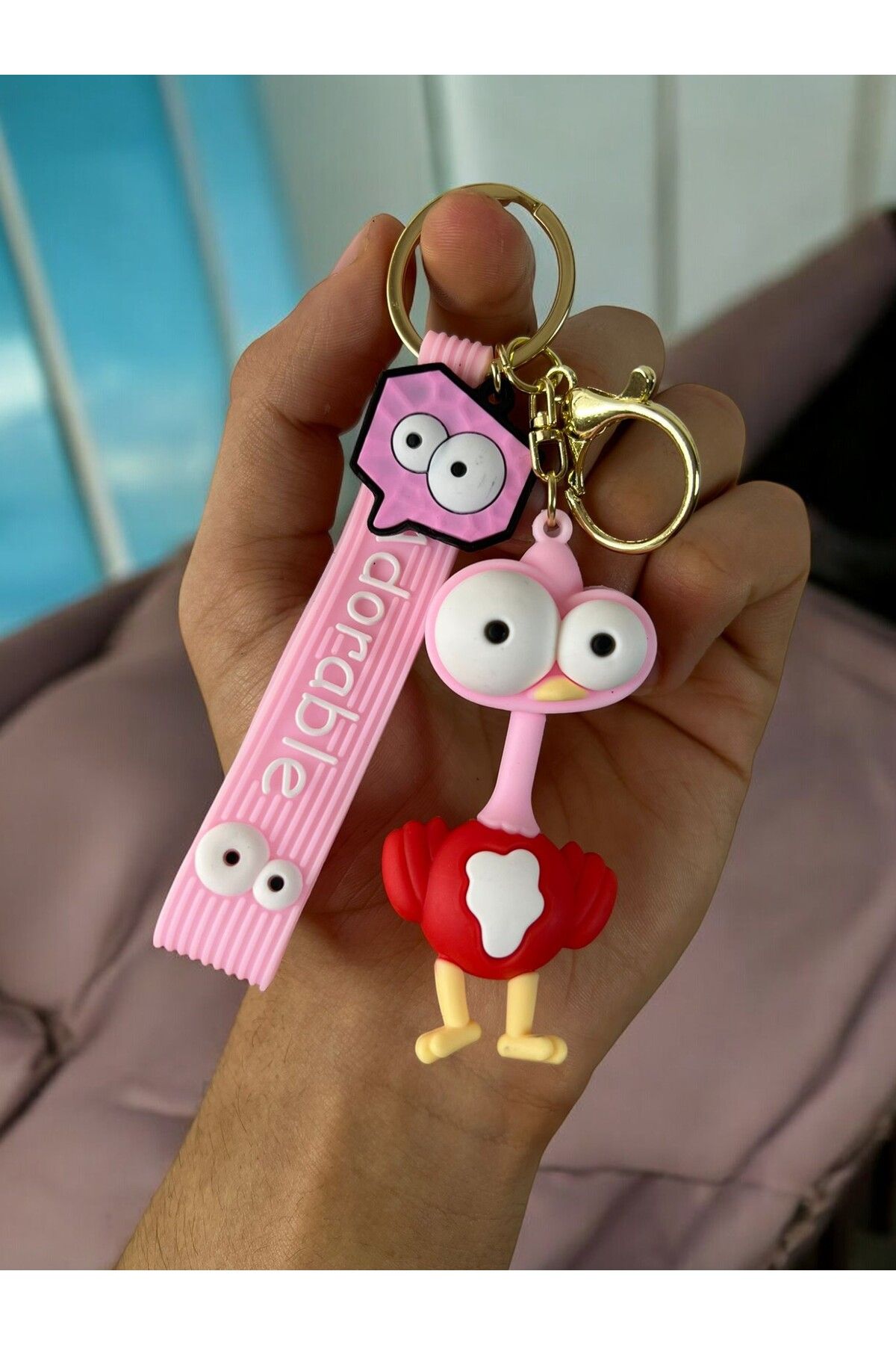 GLANZEND-3D Luxury Large Size Deep Dreams Figures Silicone Keychain 4