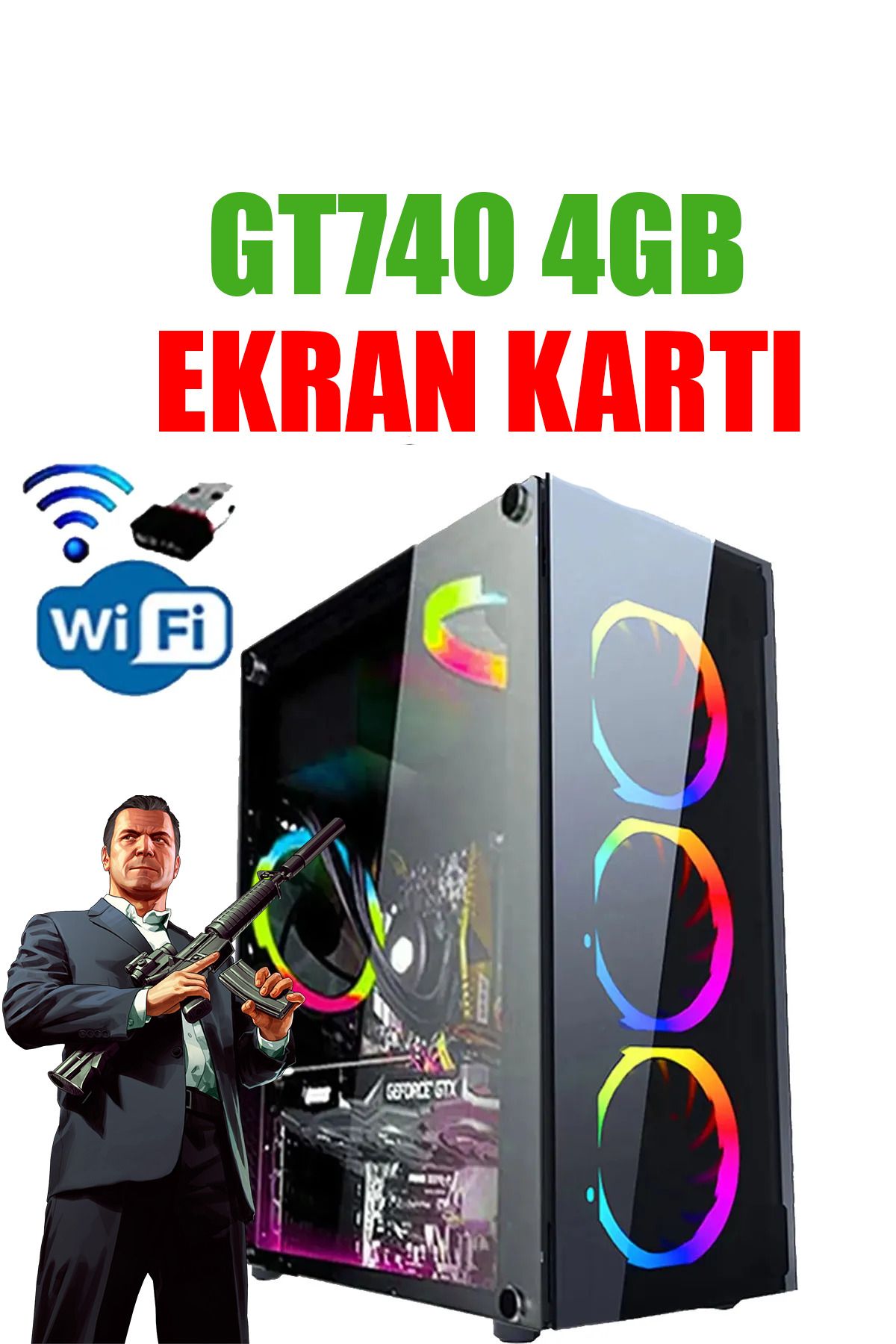 Dmc 99x ( Gta 5 ) I7 860,16gb Ram,256gb Ssd,4gb Gt740 128bit Ekran Kartı,oyuncu Masaüstü Bilgisayarı