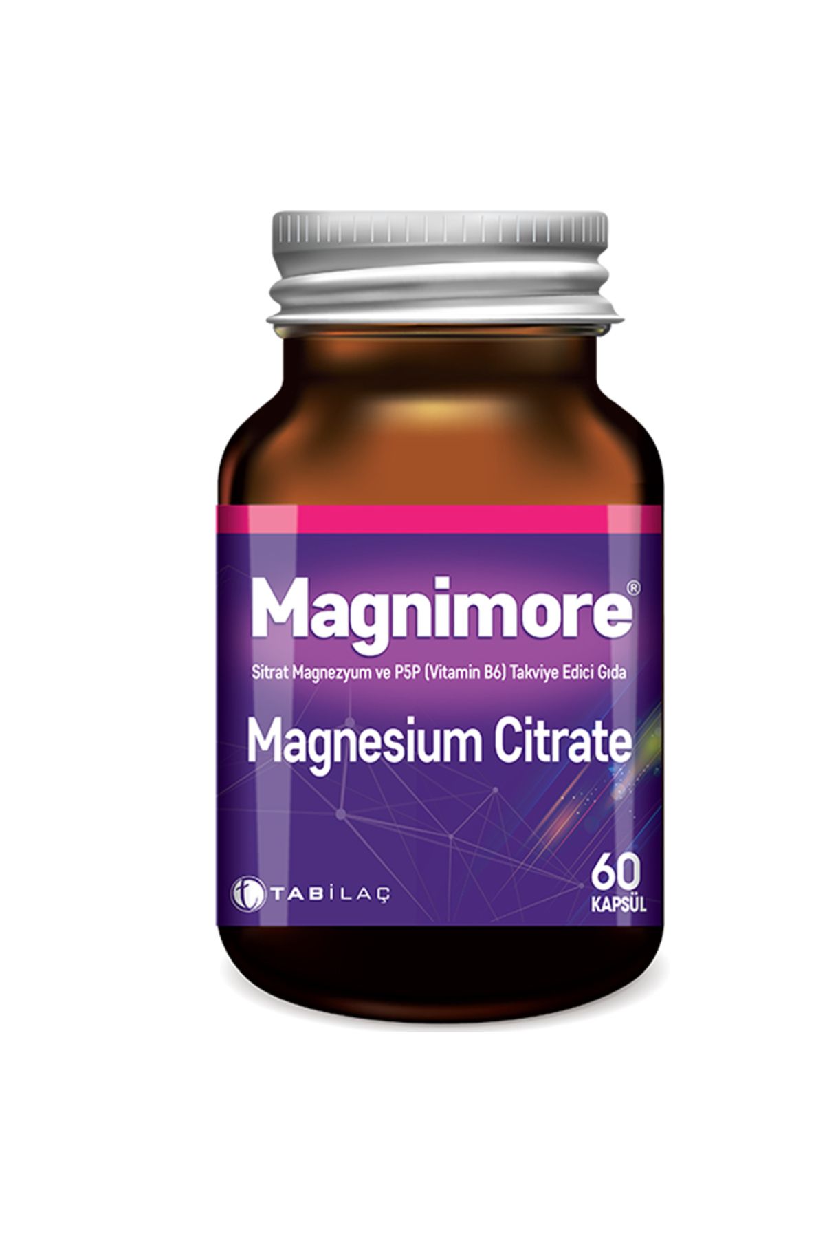 TAB İlaç Sanayi A.Ş Magnimore Magnesium Citrate ve P5P (Vitamin B6) 60 Kapsül