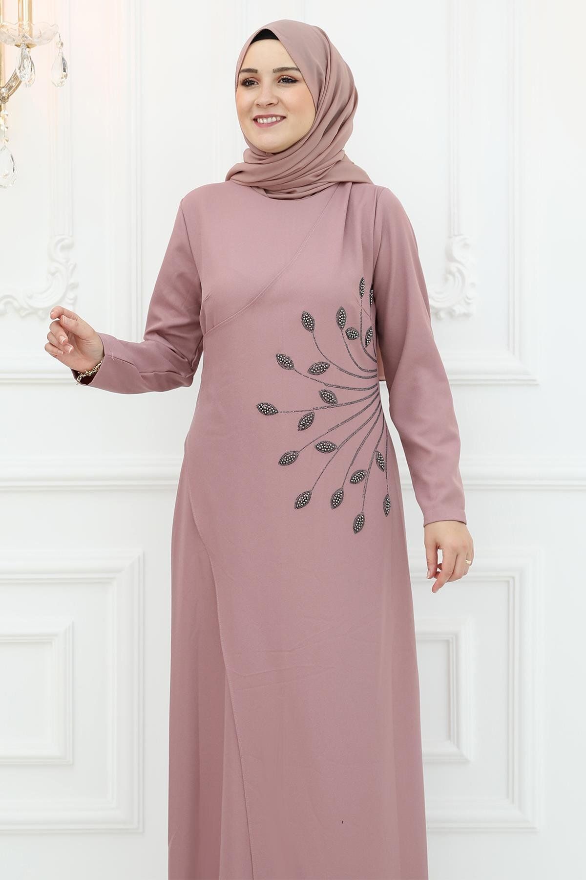 Amine Hüma-Rochie de Seara Mislina Trandafir Uscat 2