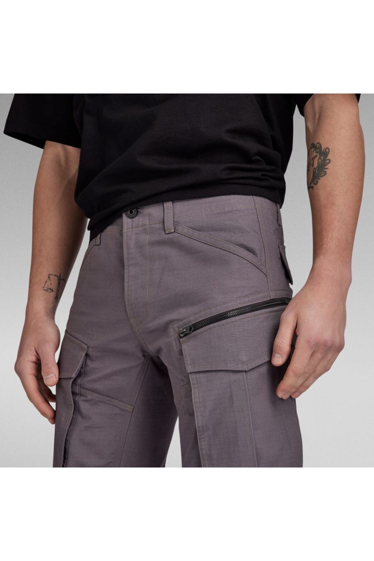 شلوار جین خاکستری مردانه G STAR RAW Rovic Zip 3D معمولی Tapered G-STAR RAW