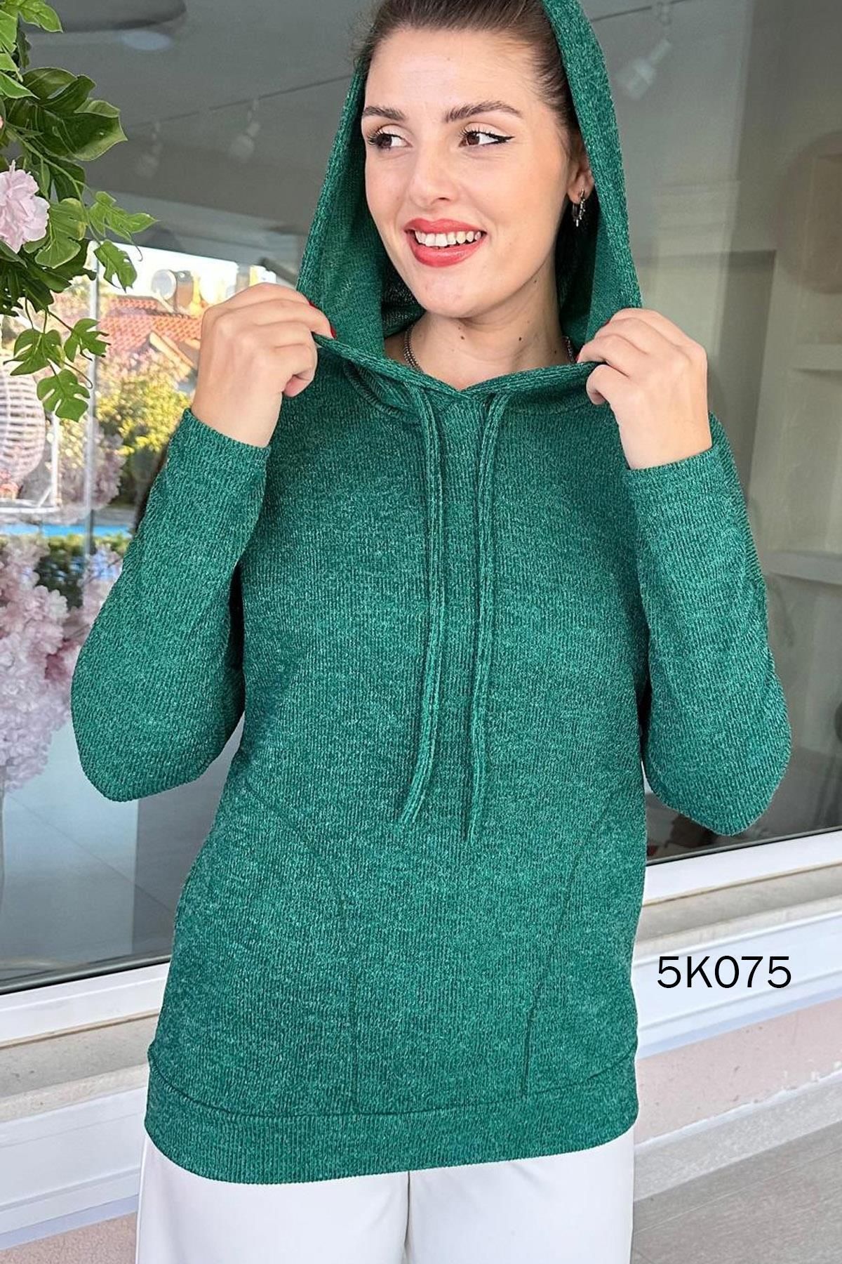 İnce Topuk-Knitwear Hooded Blouse - 5K075 1