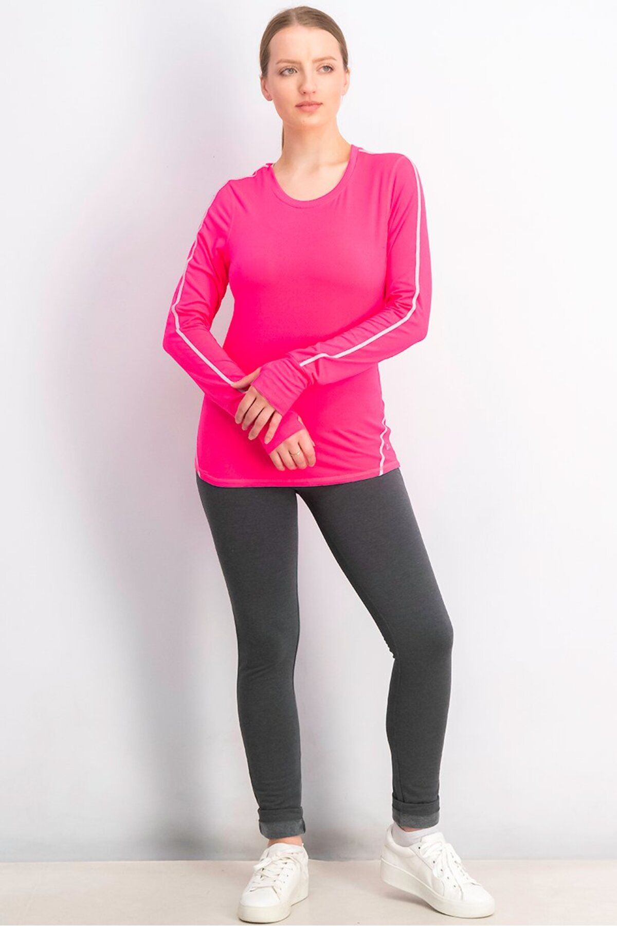 Tchibo-Women Sportswear Fit Long Sleeve Training Top, Pink 4