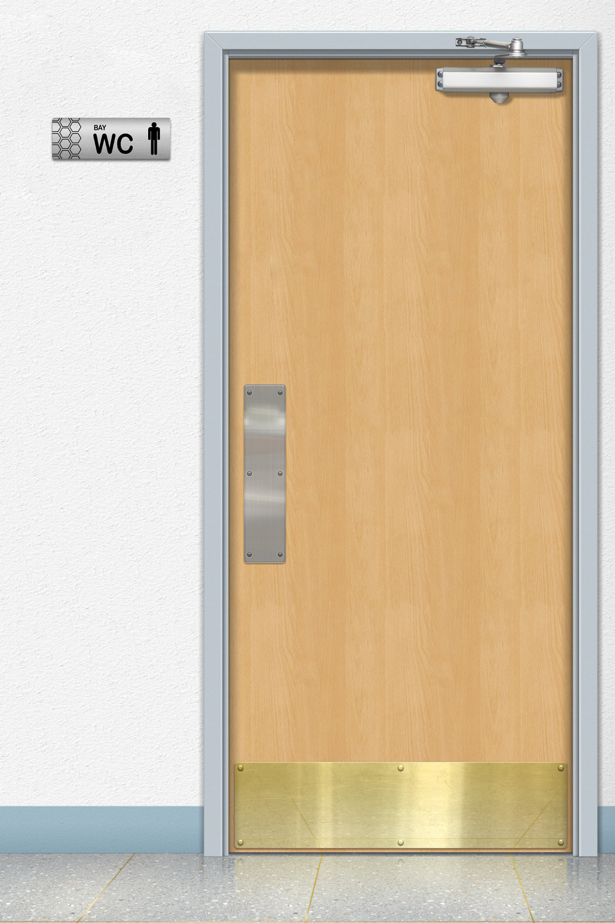 Gri Grafik Design Workshop-Aluminum Bay Wc Toilet Diversion Sign 30cm X 10cm 3