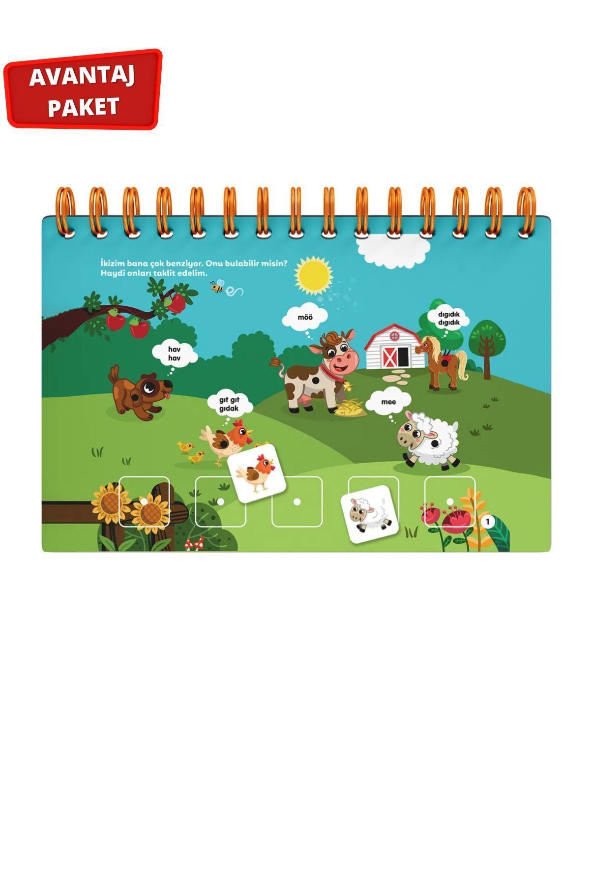 Çocuk Akademi 12-24 Ay Cırt Cırtlı Etkinlik Kitabı Ve Ilk Adım Zeka Kartı Hayvanlar fotoğrafı 3 (önizleme)
