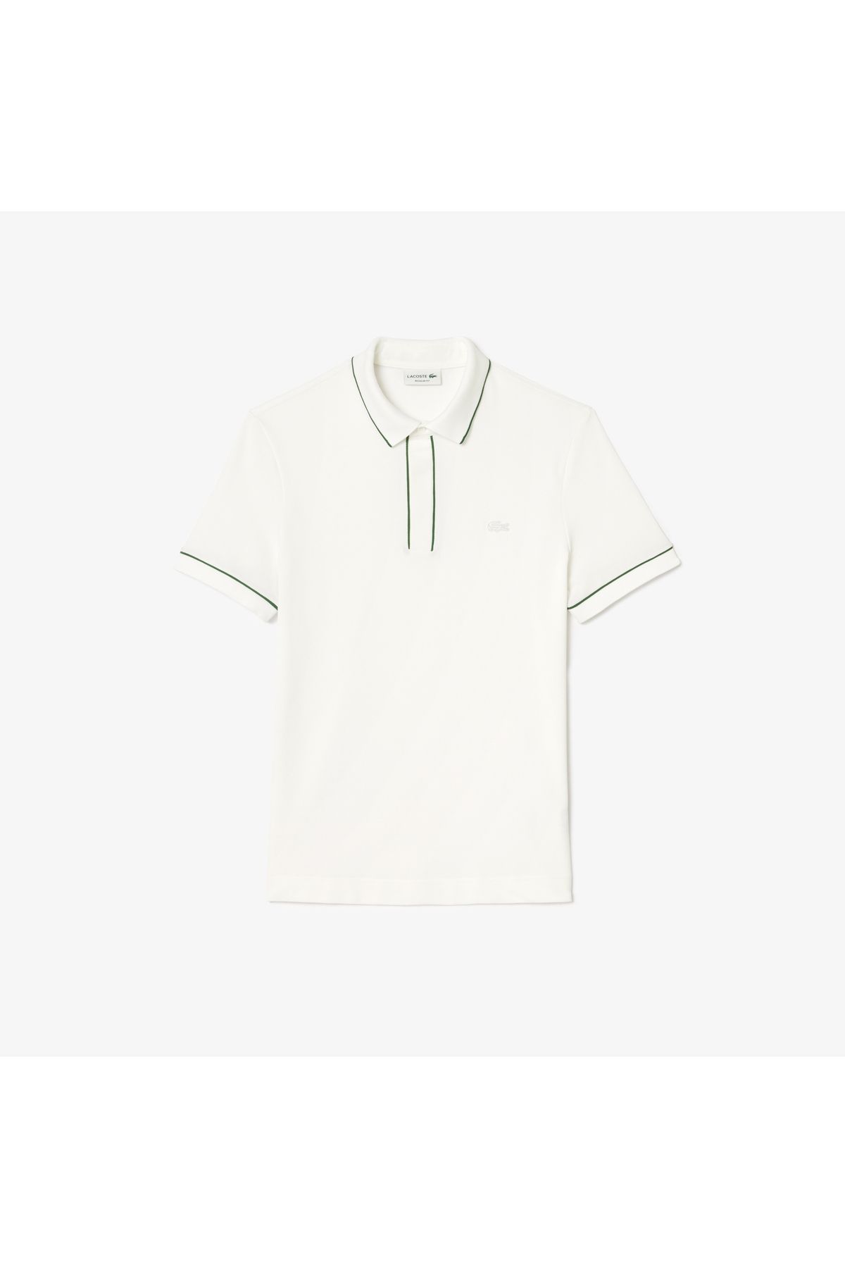 تی شرت یقه پولو سفید مردانه چوگان پنبه ارگانیک مناسب Lacoste