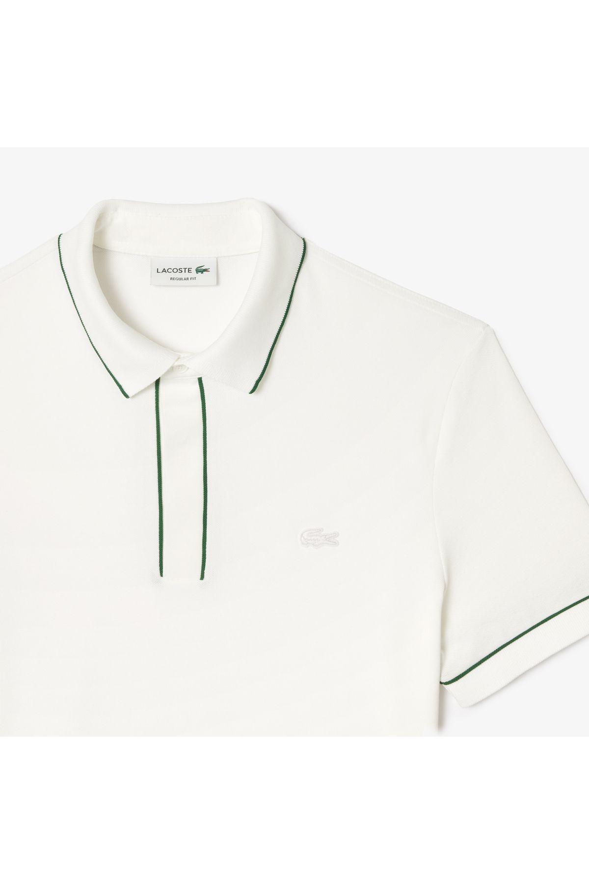تی شرت یقه پولو سفید مردانه چوگان پنبه ارگانیک مناسب Lacoste