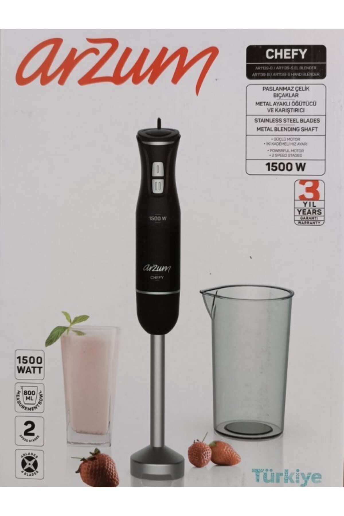 Arzum-Black 1500 W Hand Blender 4
