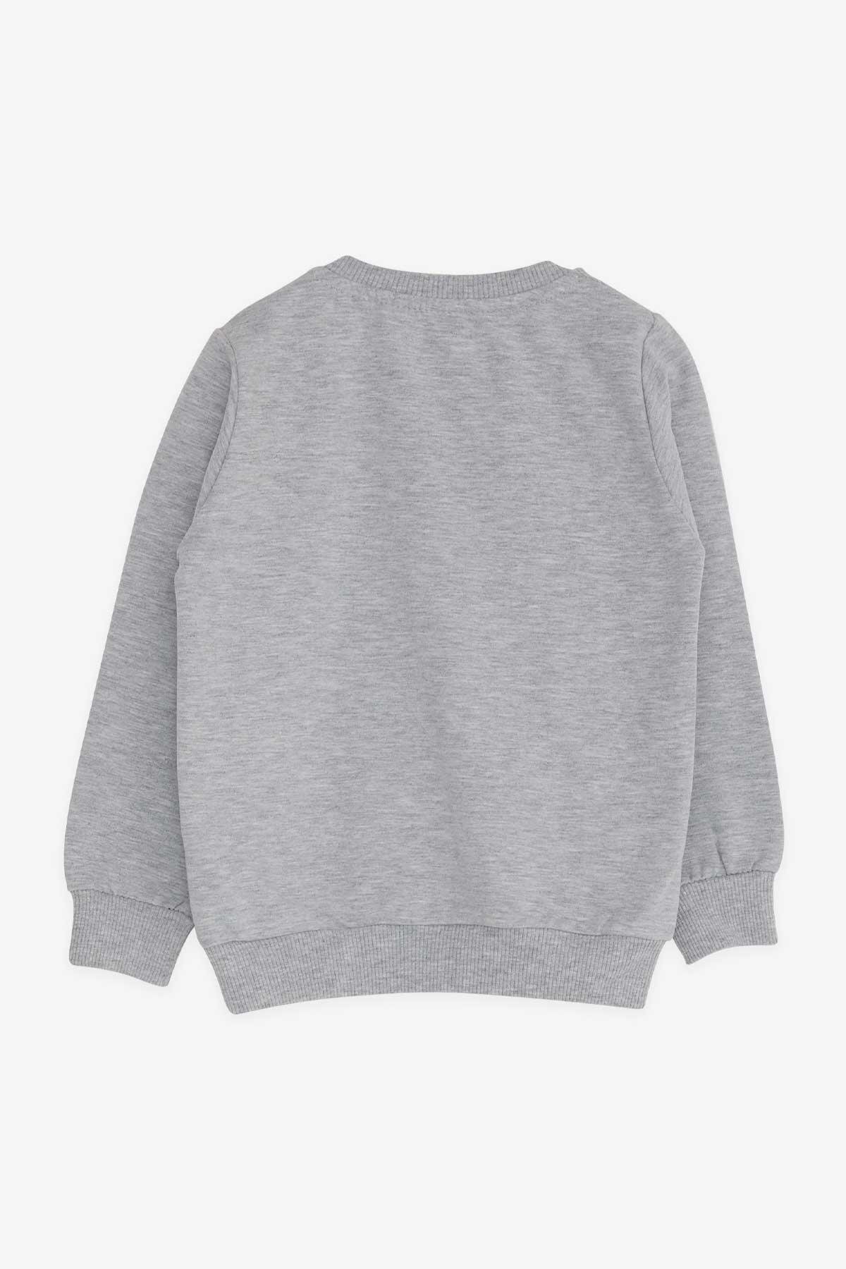 Breeze Kız Çocuk Sweatshirt Baskılı Pullu Unicorn 2-6 Yaş, Gri Melanj fotoğrafı 6 (önizleme)