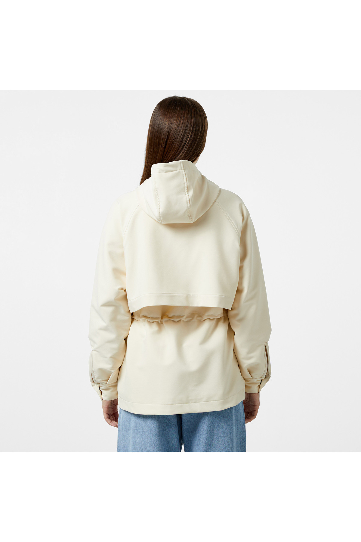 Lacoste Kadın Relaxed Fit Kapüşonlu Krem Yağmurluk görsel 2