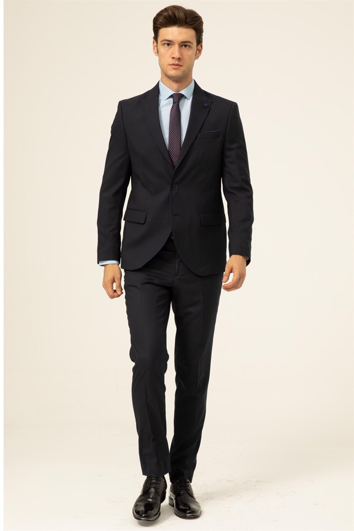 SÜVARİ Süvari 6 Drop Slim Fit Lacivert Yeleksiz Düz Takım Elbise görsel 3