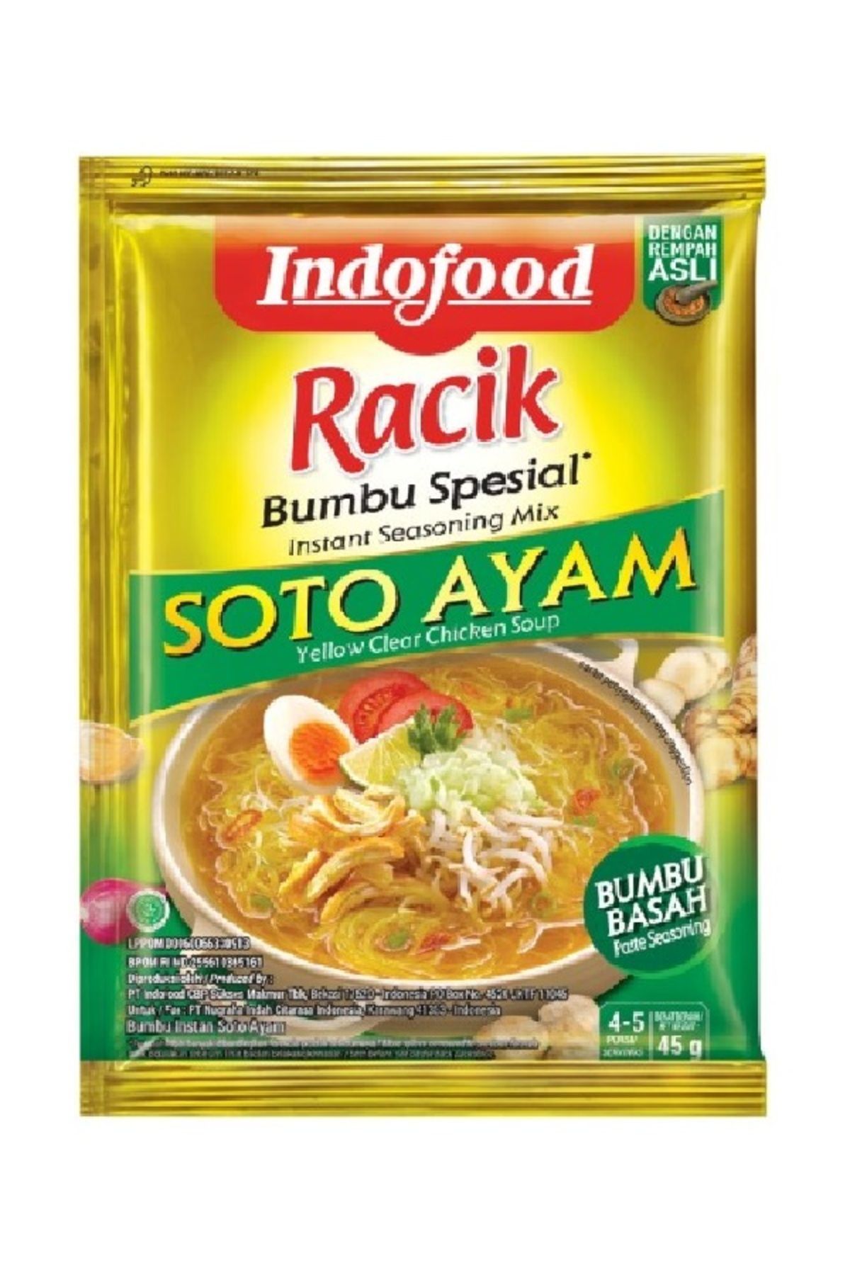 INDOFOOD racik SOTO AYAM bumbu spesial instant seasoning mix 45g 1 paket