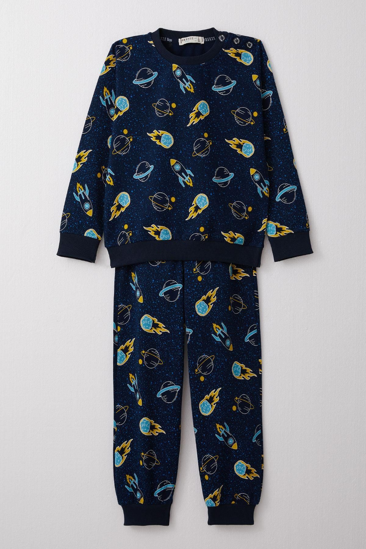 Breeze-Boy's Suit Space Themed 1.5-5 Years, Dark Blue 1