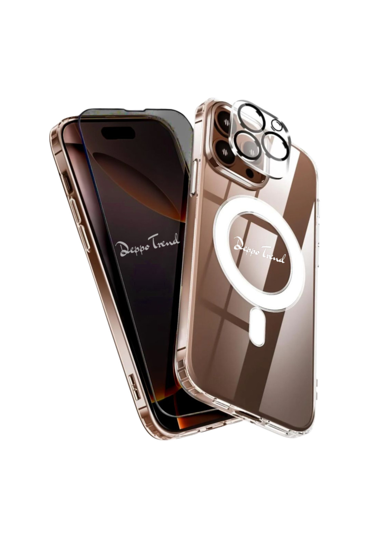 iPhone 16 Pro Uyumlu Kılıf Kamera Koruma Camı Hayalet Ekran Koruyucu Şeffaf Magsafe Privacy Cam