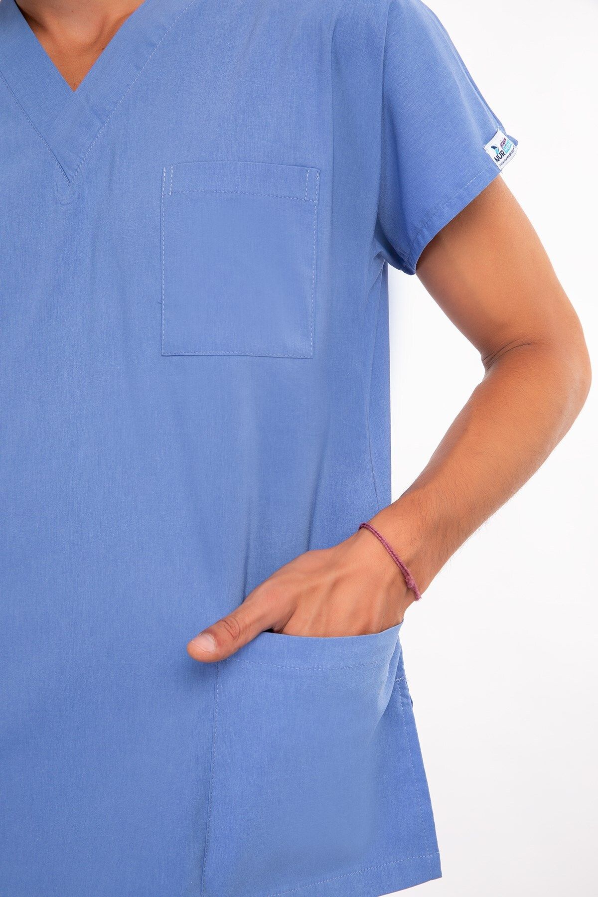 Nur Medikal Giyim-Blue Scrubs Surgical Uniform Doctor Nurse Sentry Hospital Suit 4