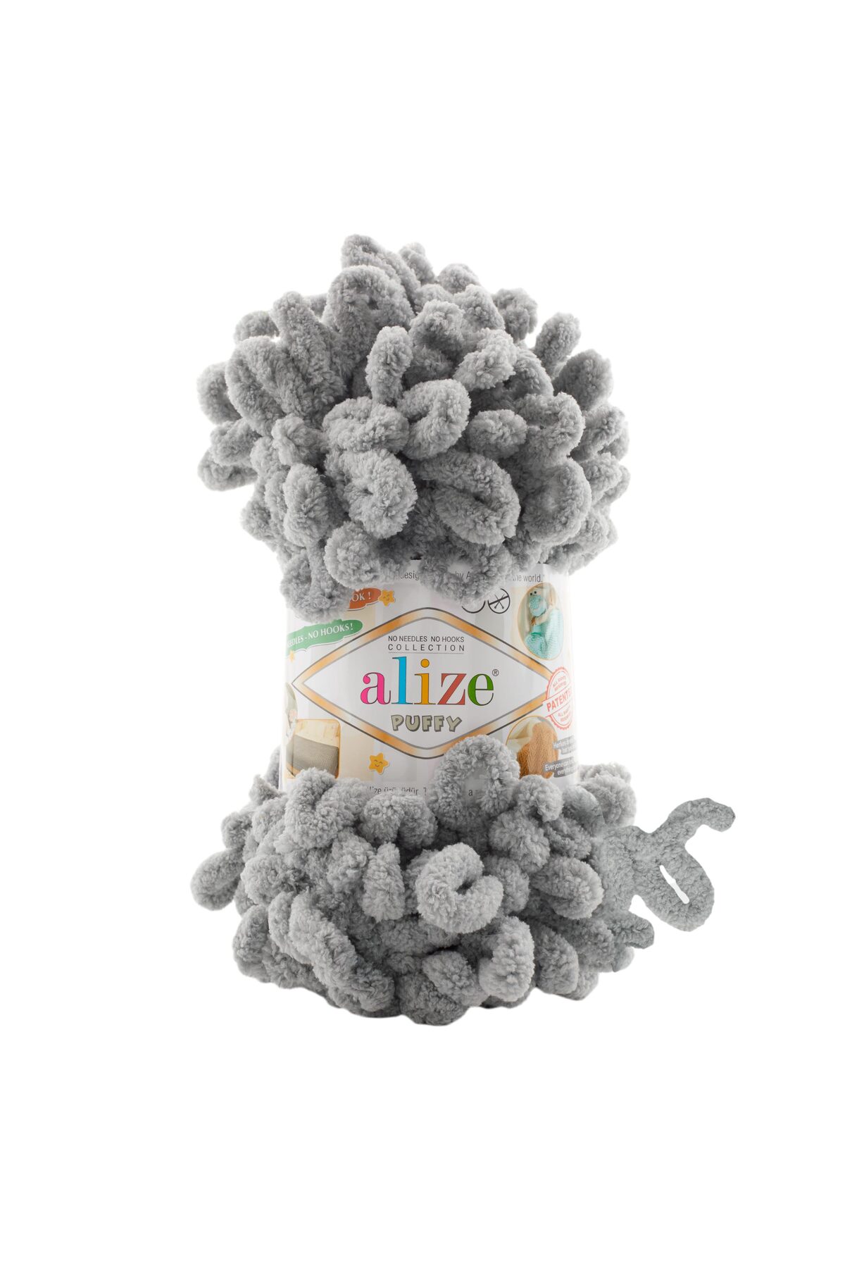 15 Pieces - 3 Packs - 302 Light Gray Puffy Hand Knitting Blanket Snoozies Scarf Cardigan Mop Yarn