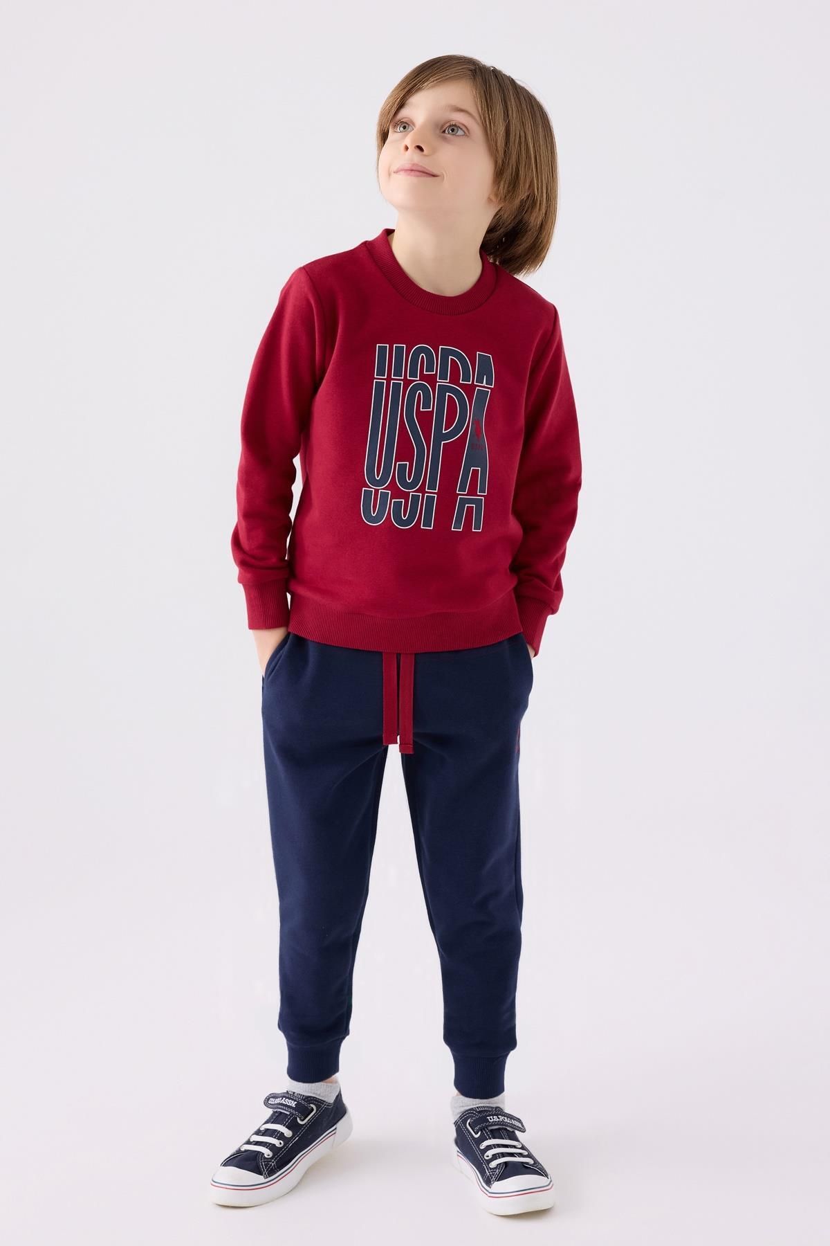 U.S. Polo Assn.-Boy's 3 Thread Winter Top and Bottom Set 4