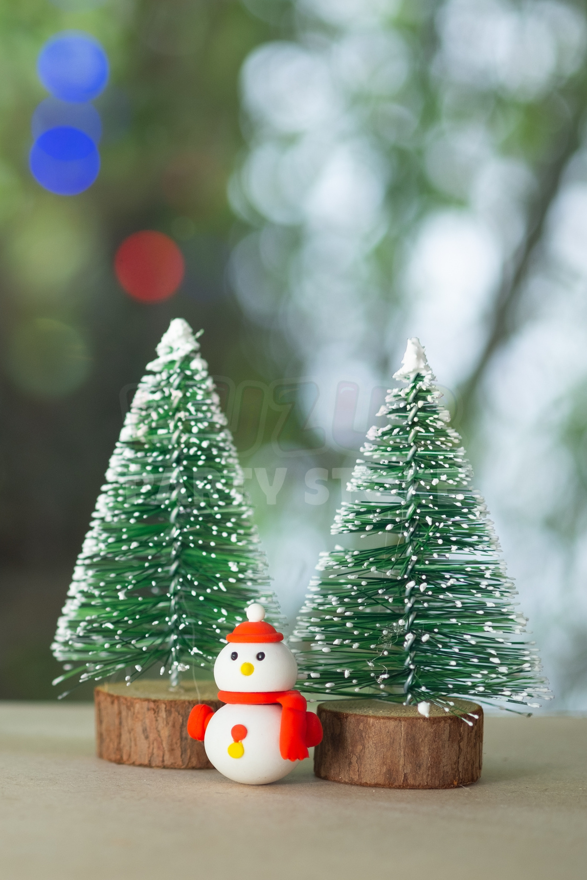 Huzur Party Store 2'li Set Nevada Ağaç 10-10 cm Mini Masa Üzeri Yılbaşı Çam Ağacı Hediyelik Karlı Yılbaşı Hediyesi