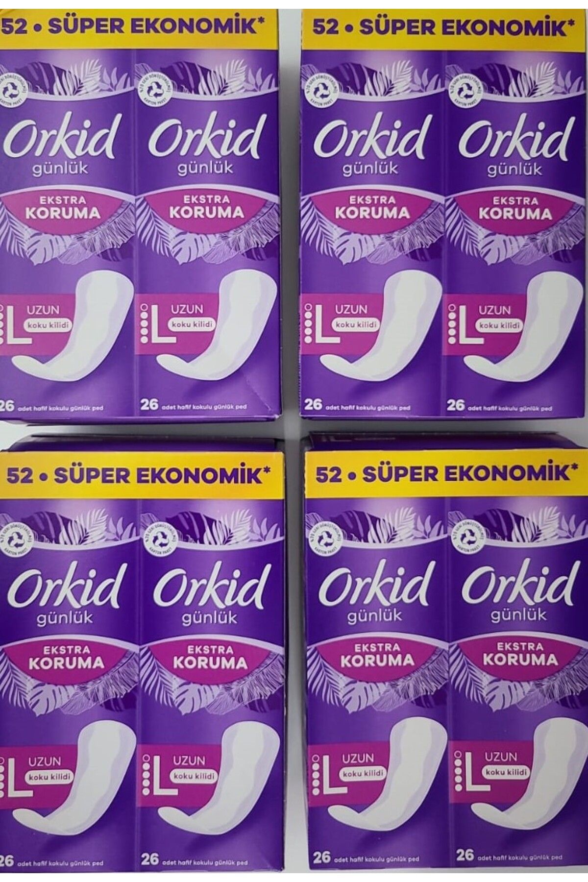 Orkid Hafif Kokulu Günlük Ped Uzun Extra Koruma 208'li Dev Ekonomi 4 Paket X 52 Ped