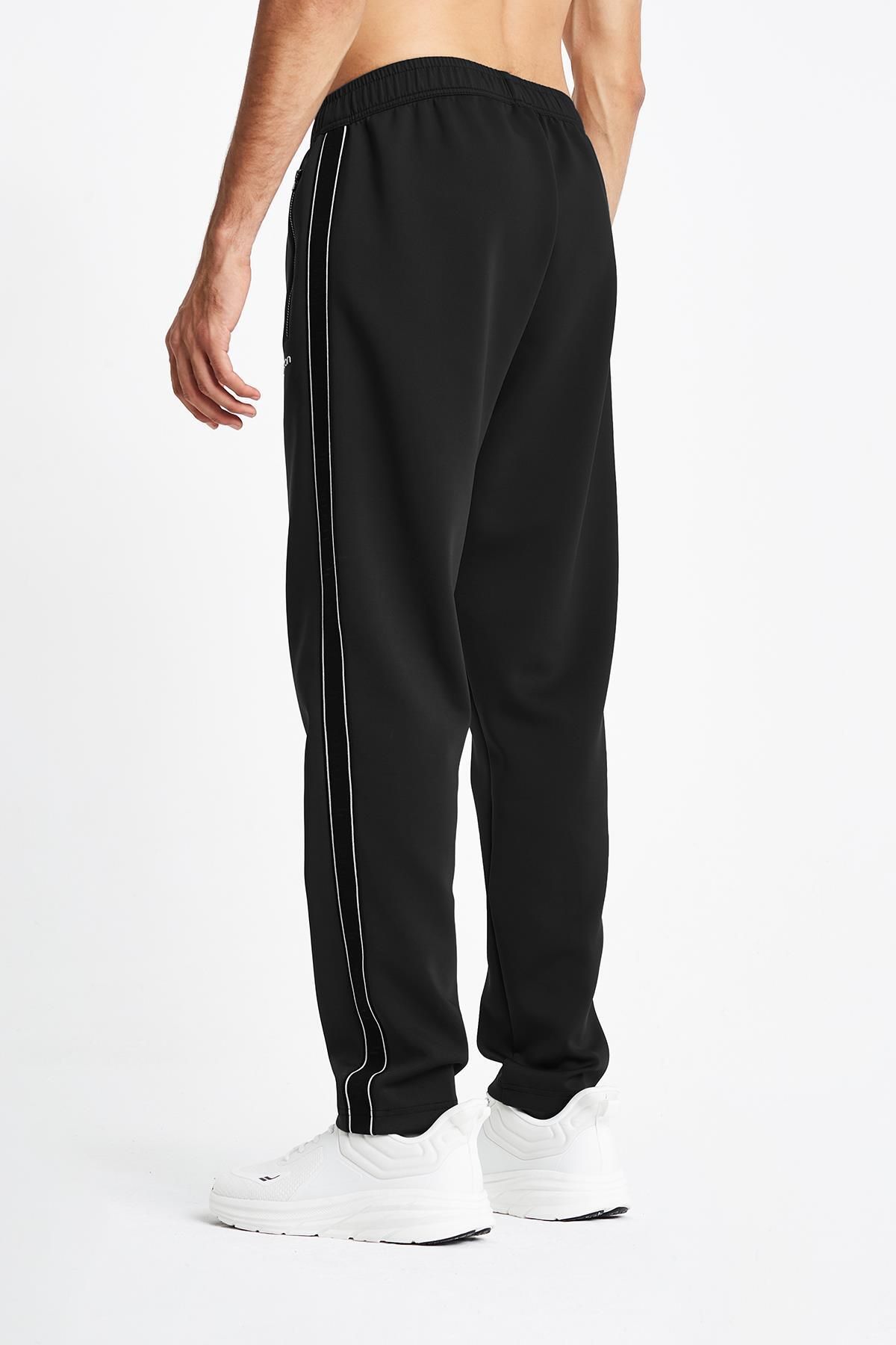 شلوار گرمکن ورزشی مشکی مردانه 24N 1127 MALE SIX اورجینال Lescon