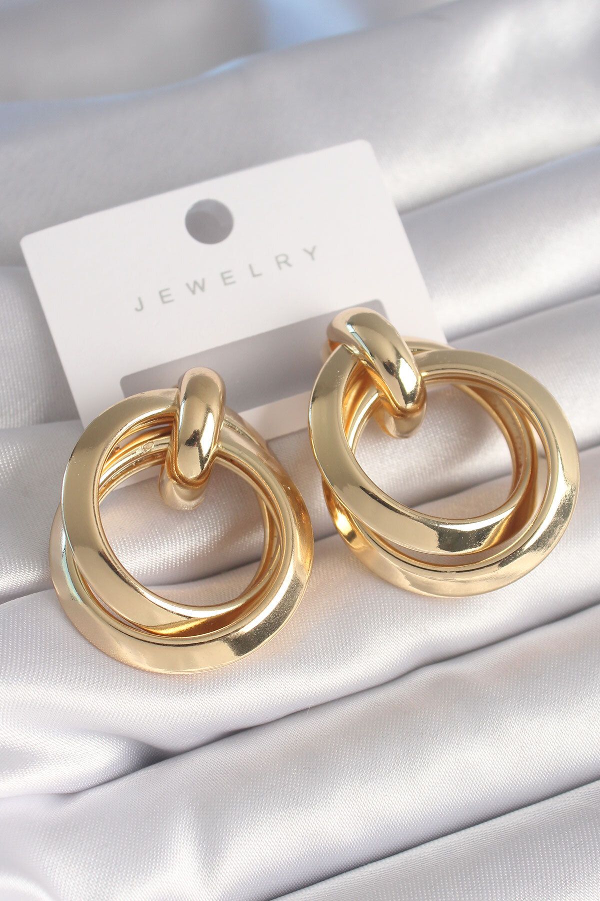 Skygo-Rice Gold Color Coiled Ring Model Women's Earrings - TJ-BKP8719 1