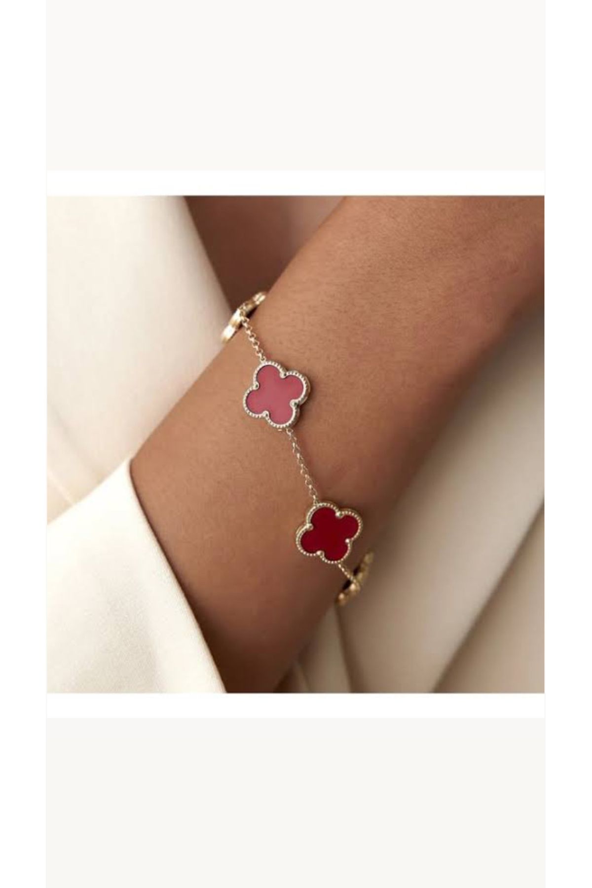 ANGELSS JEWELLERY Claret Red Silver Van Cleef دستبند (دستبند نقره CLARET مدل YONCA)