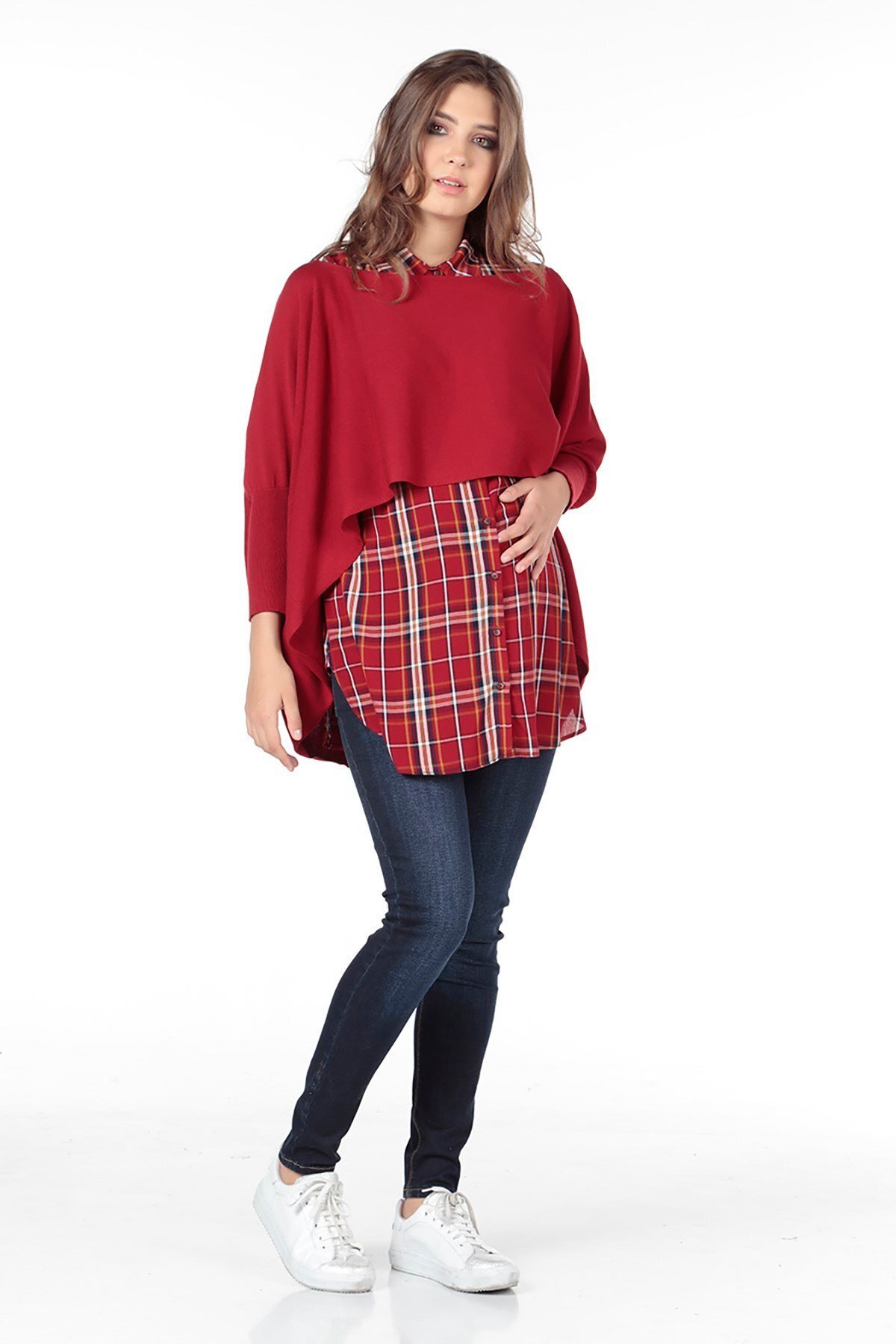 BUSA Hamile Şal Hırka Modelli Bordo