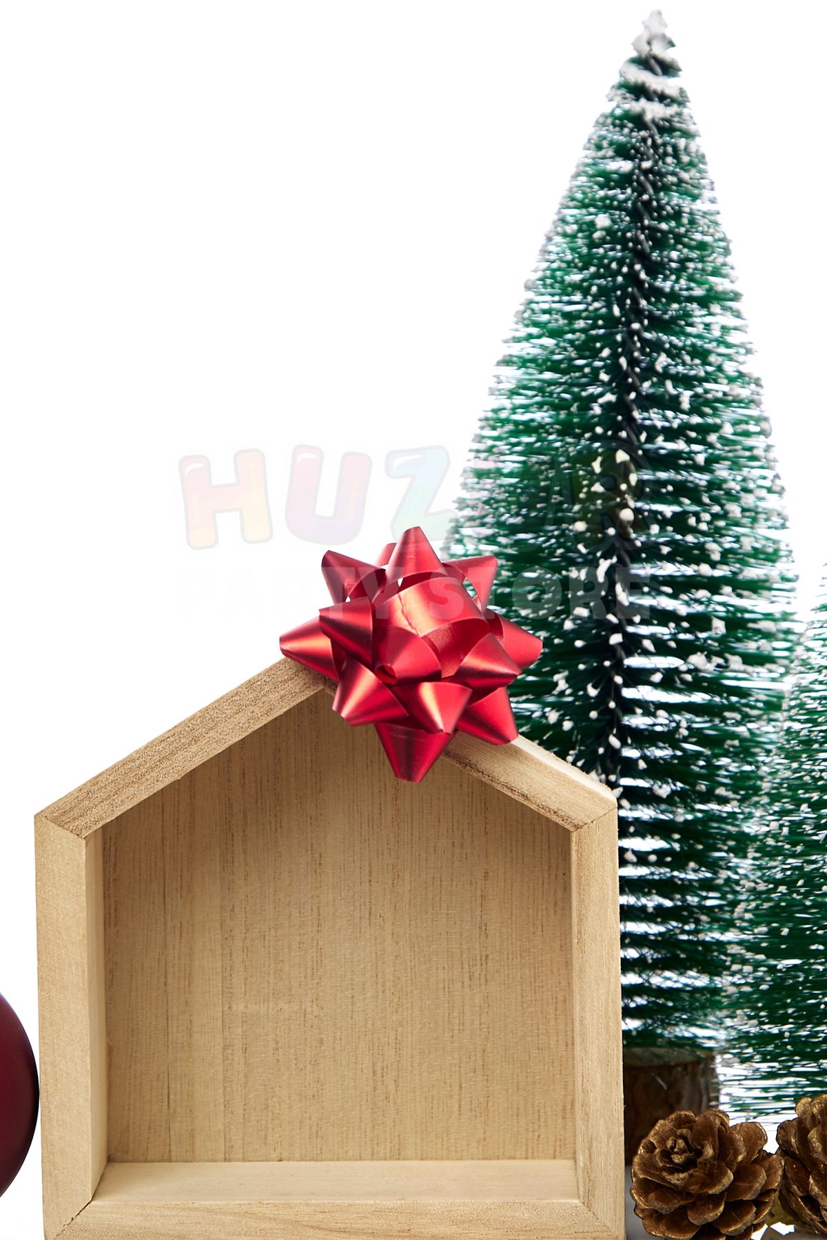 Huzur Party Store-Новогодишен плот Nevada Tree Mini Table Pine Tree 25 cm Snowed on the Ends Log Base Snowy 3