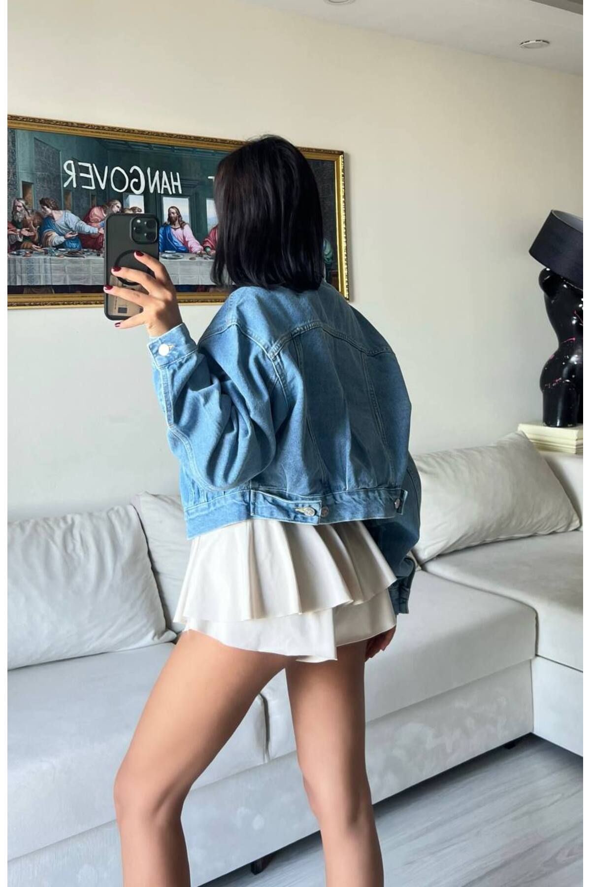 DENİKK-Jachetă din denim crop lavabilă cu laser Trend 2