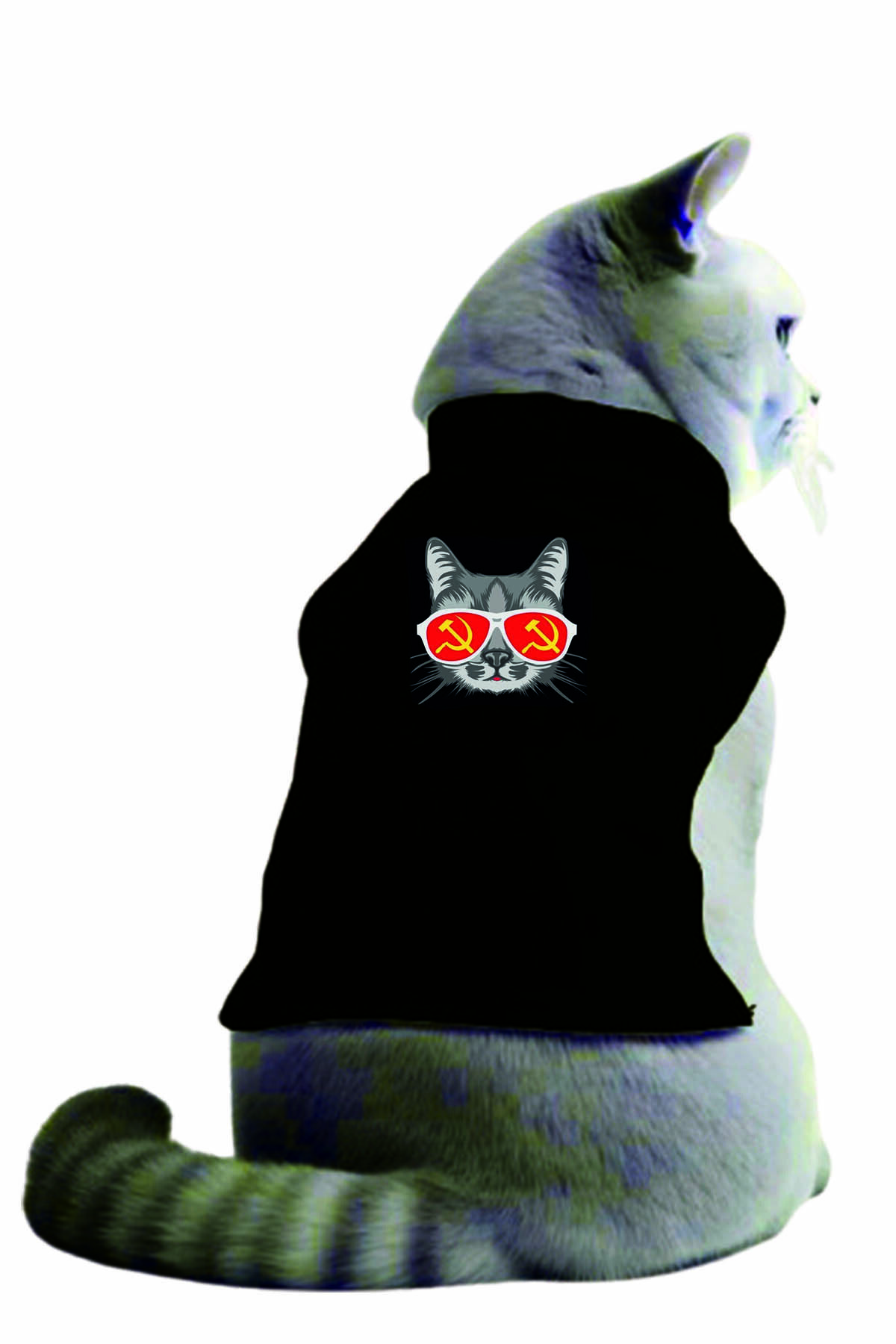 Advantage-Funny Cat Soviet Communist Cat Printed Cat Sweatshirt 7