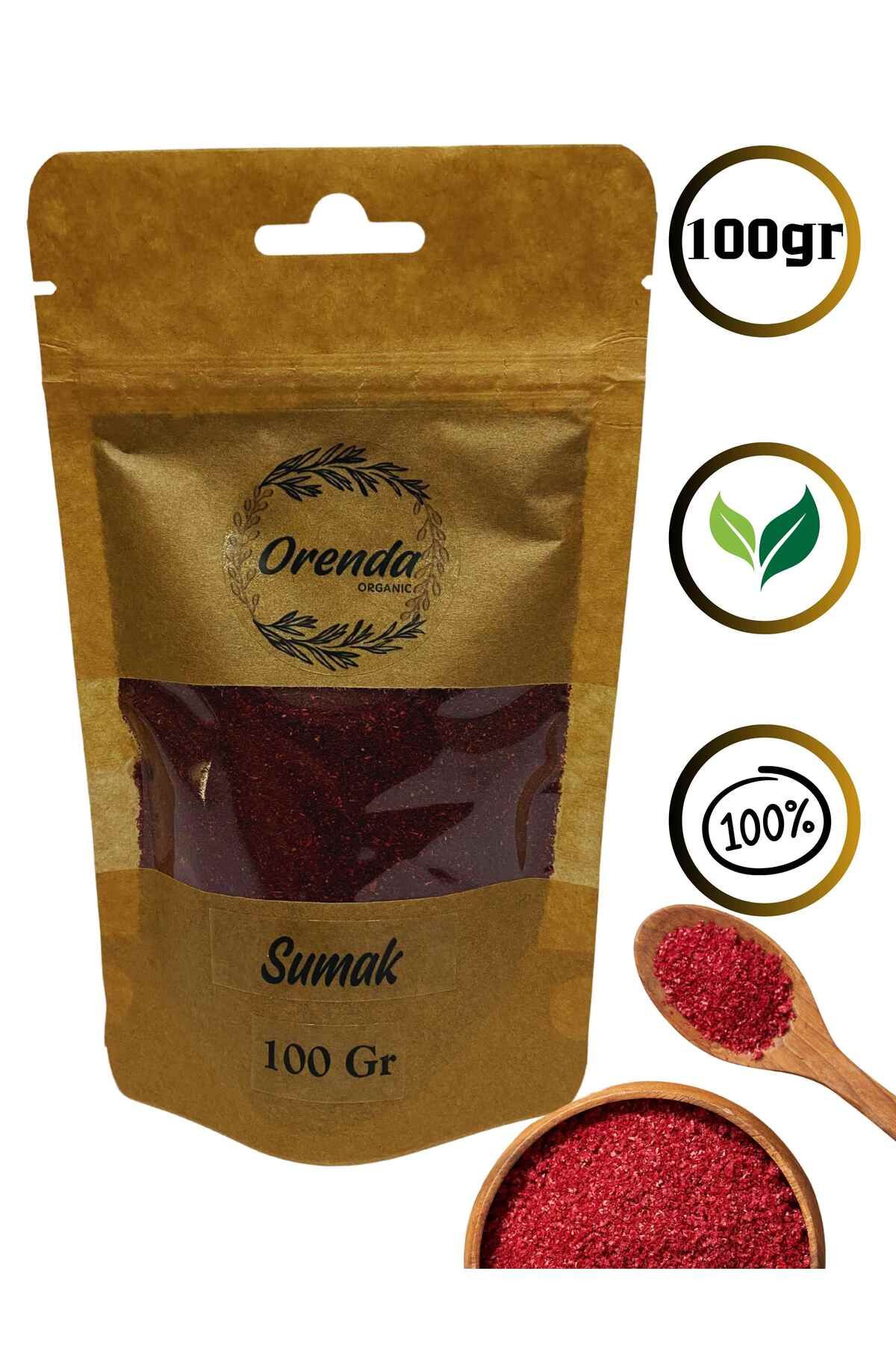 Orenda Sumak 100gr(Doğal Kurutulmuş, Ekşi ve lezzetli aromasıyla bilinen doğal lezzet )