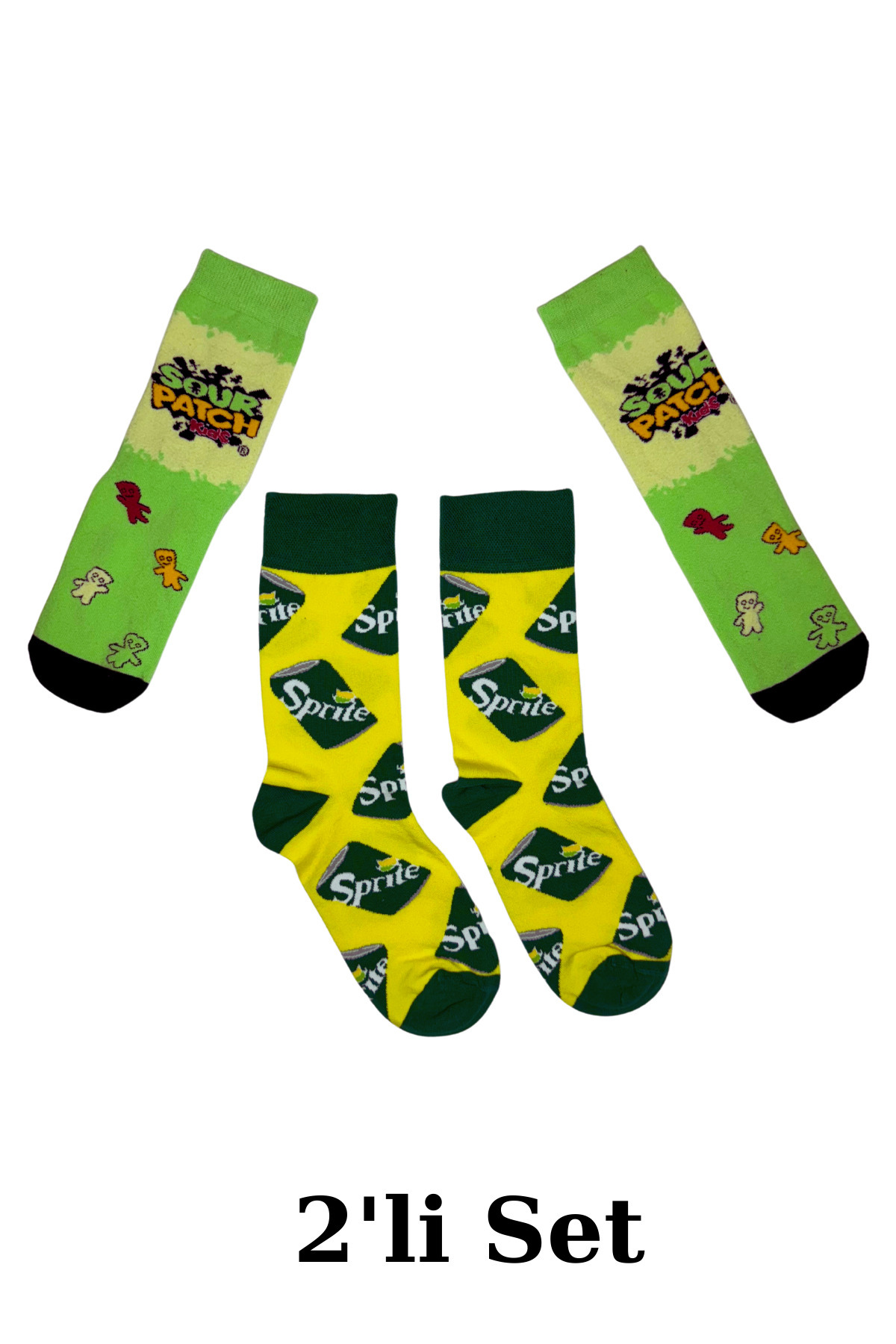 PJ & Me-Sprite and Sour Patch Patterned 2-Piece Socks Set 1