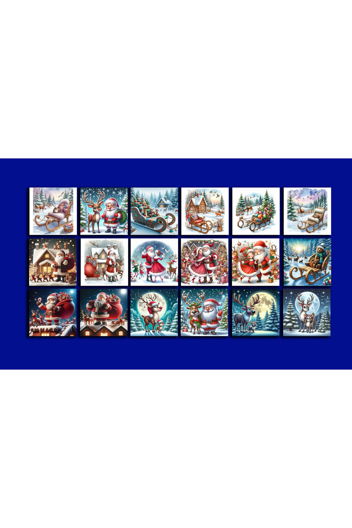 TELLGRAF Yılbaşı Temalı Kartpostal Seti (10x10 cm 18 Adet)