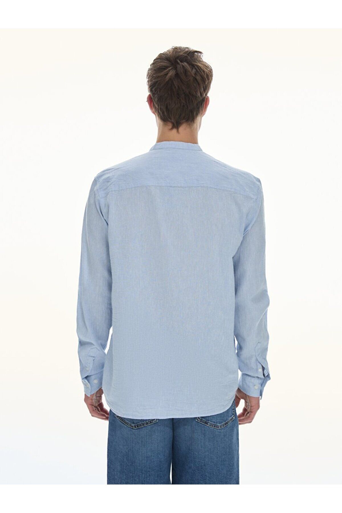 Ltb-Linen Look Blue Shirt 3