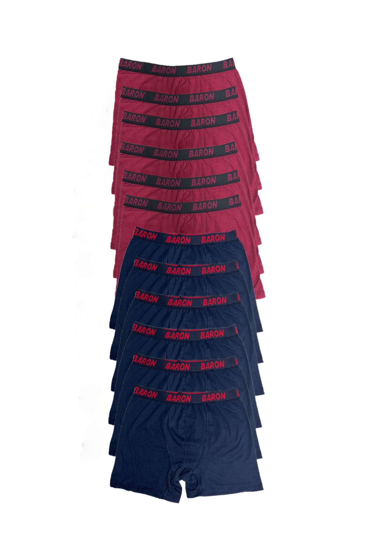 SİERNA 12 Adet Ekonomik Likralı Boxer Short Lacivert-bordo srn-002068
