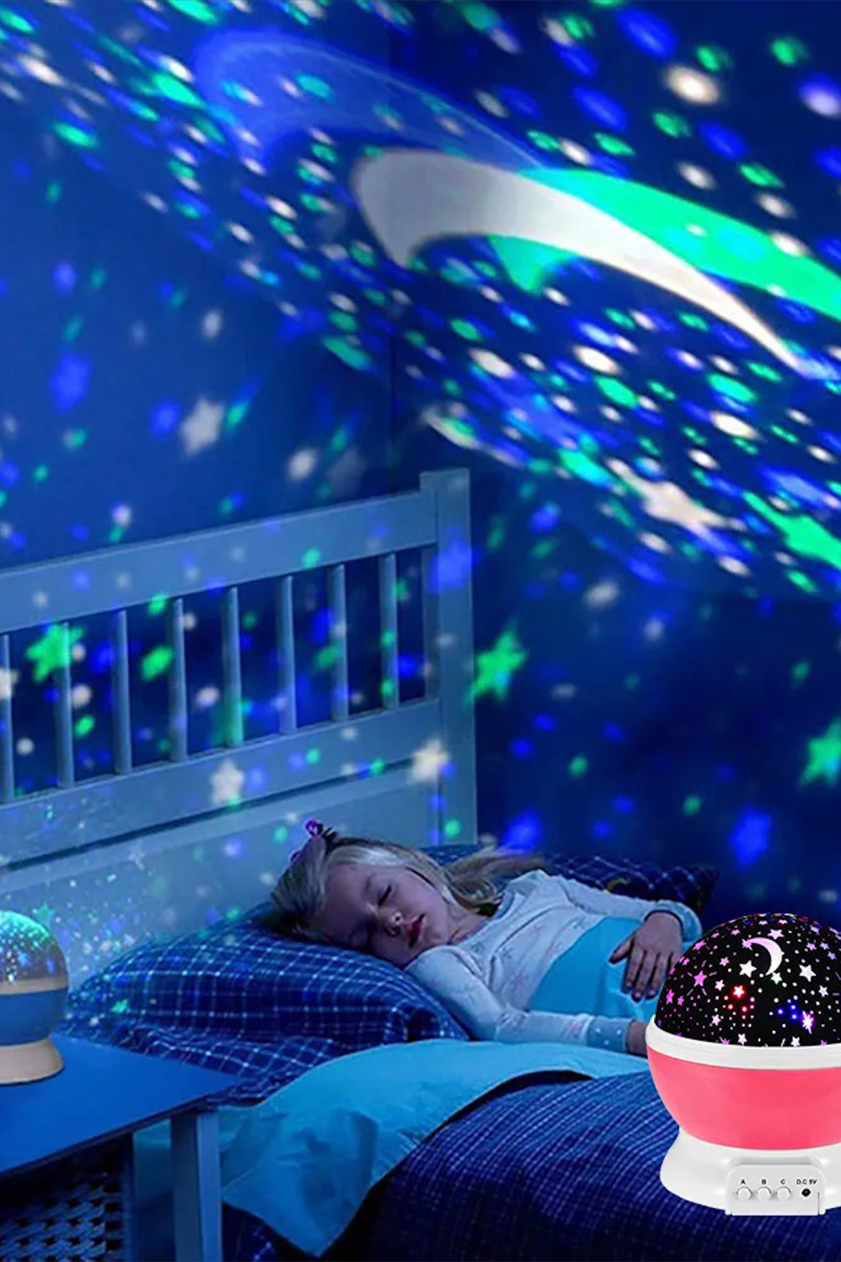 CNGZSHOP Renkli Yıldızlı Gökyüzü Projeksiyon Gece Lambası Bebek Lambası Ambians fotoğrafı 3 (önizleme)