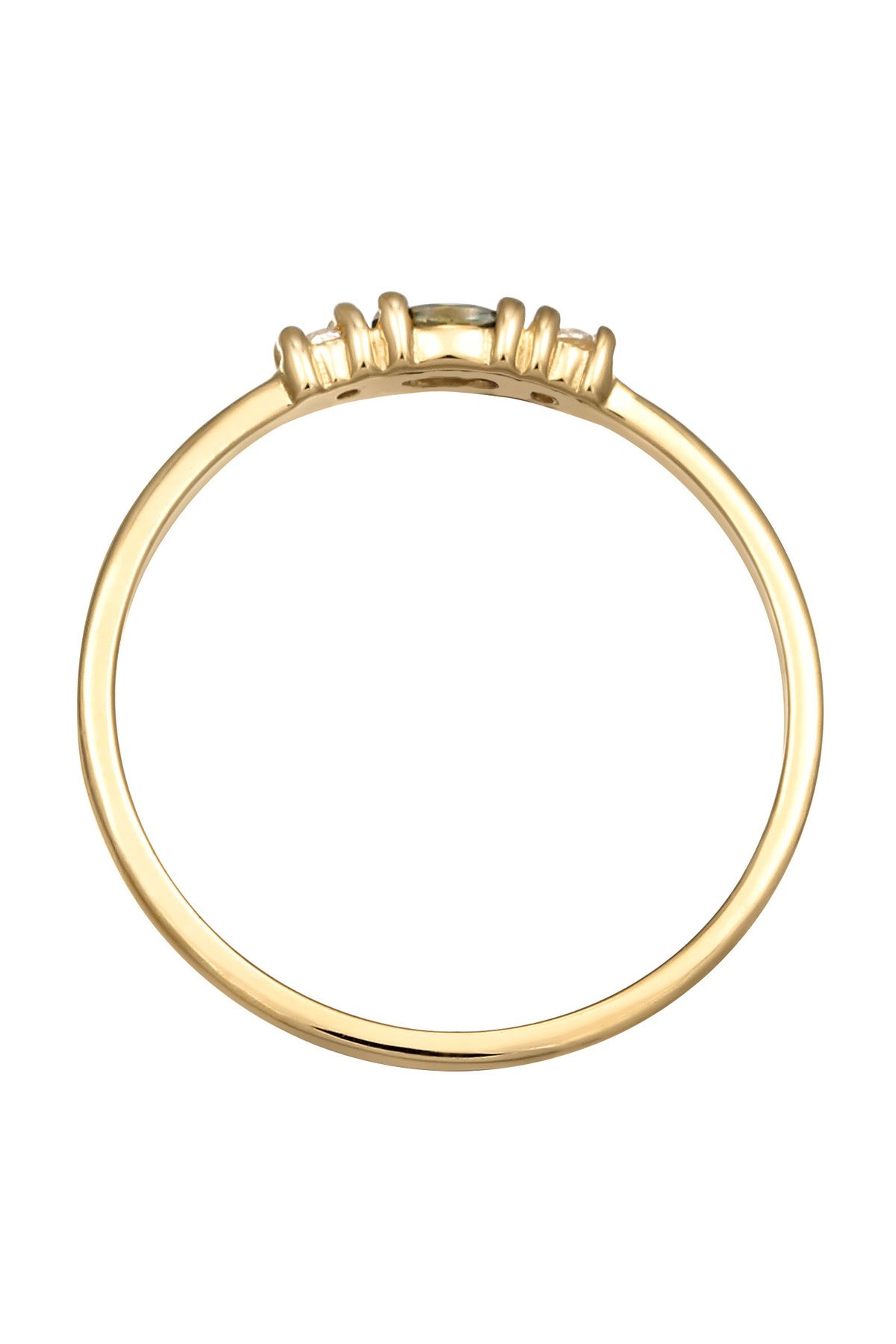 ELLI-Yüzük Vintage Zirkonya Markiz Sentetik. Saphir 375 Gelbgold 3