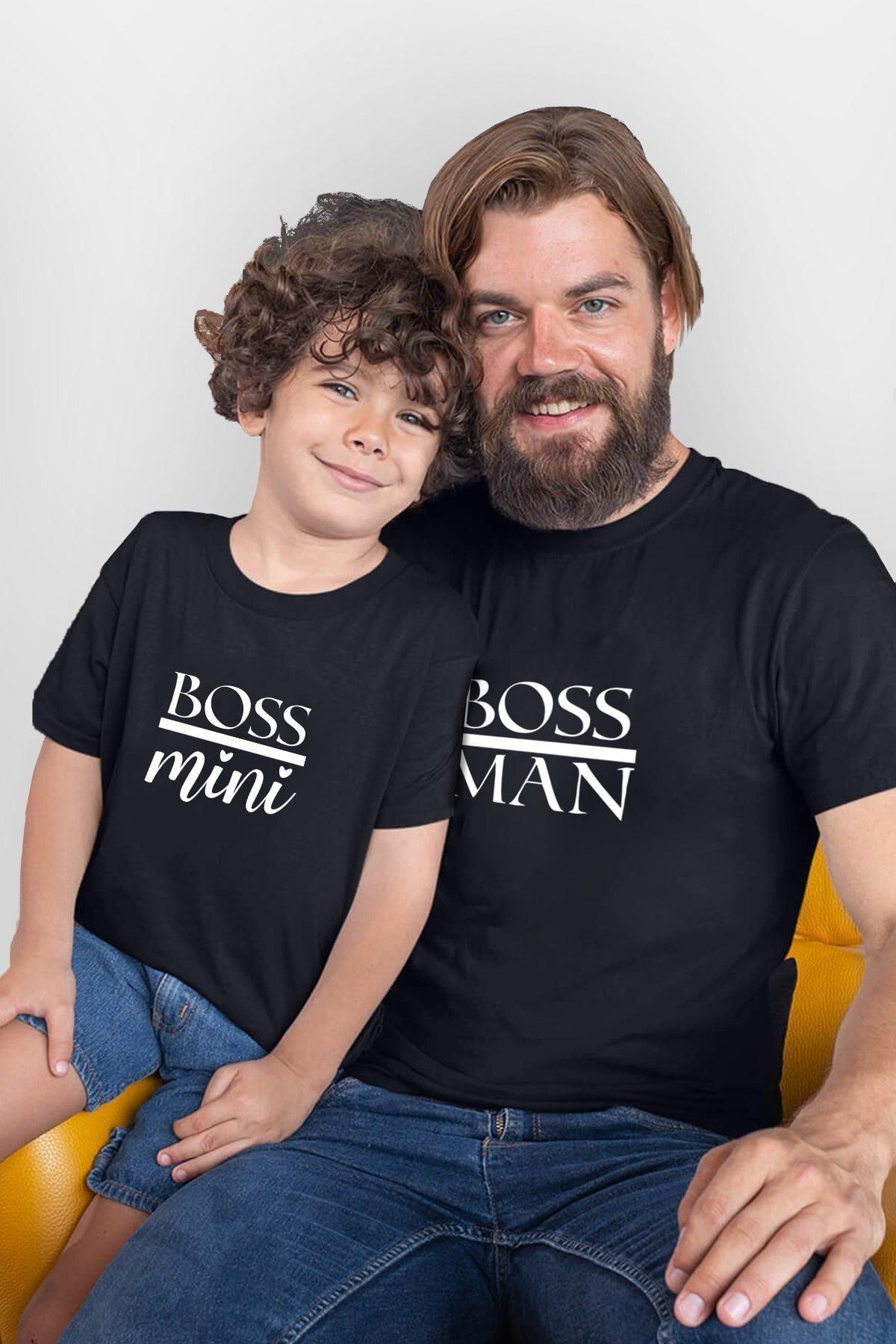 Tshirthane-Tricou Boss Man Boss Mini Tată Fiu - Prețul este pentru un singur articol, Adăugați 2 Combinații 1