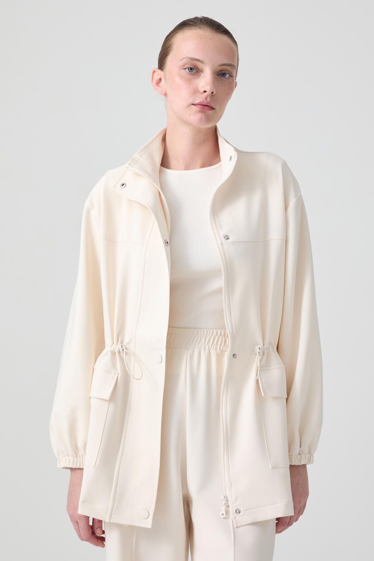 Touché Privé-Style Collar Crepe Jacket 3