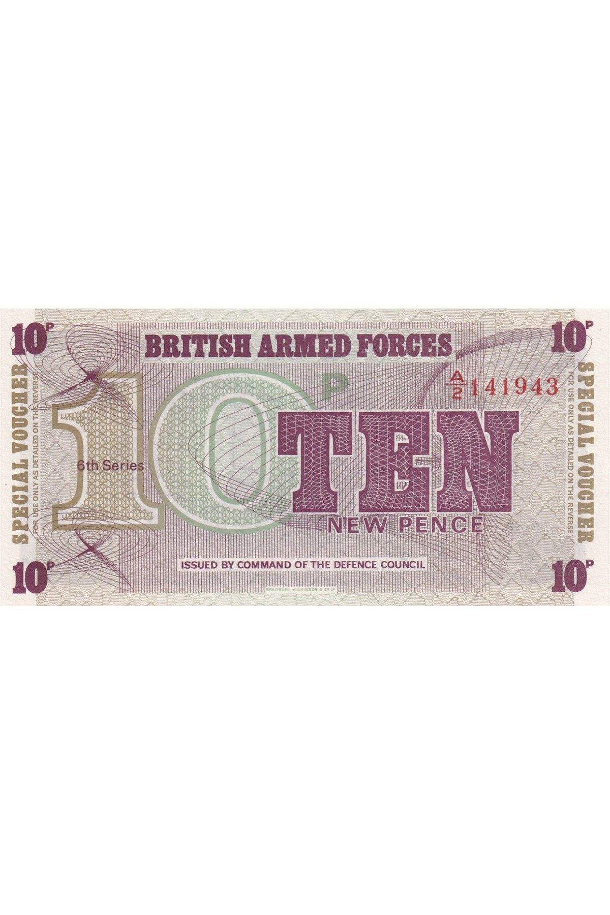 Benim Koleksiyonum İngiltere, Birleşik Krallık Silahlı Kuvvetleri, 10 Pence (6TH SERİES) Çil Eski Yabancı Kağıt Para