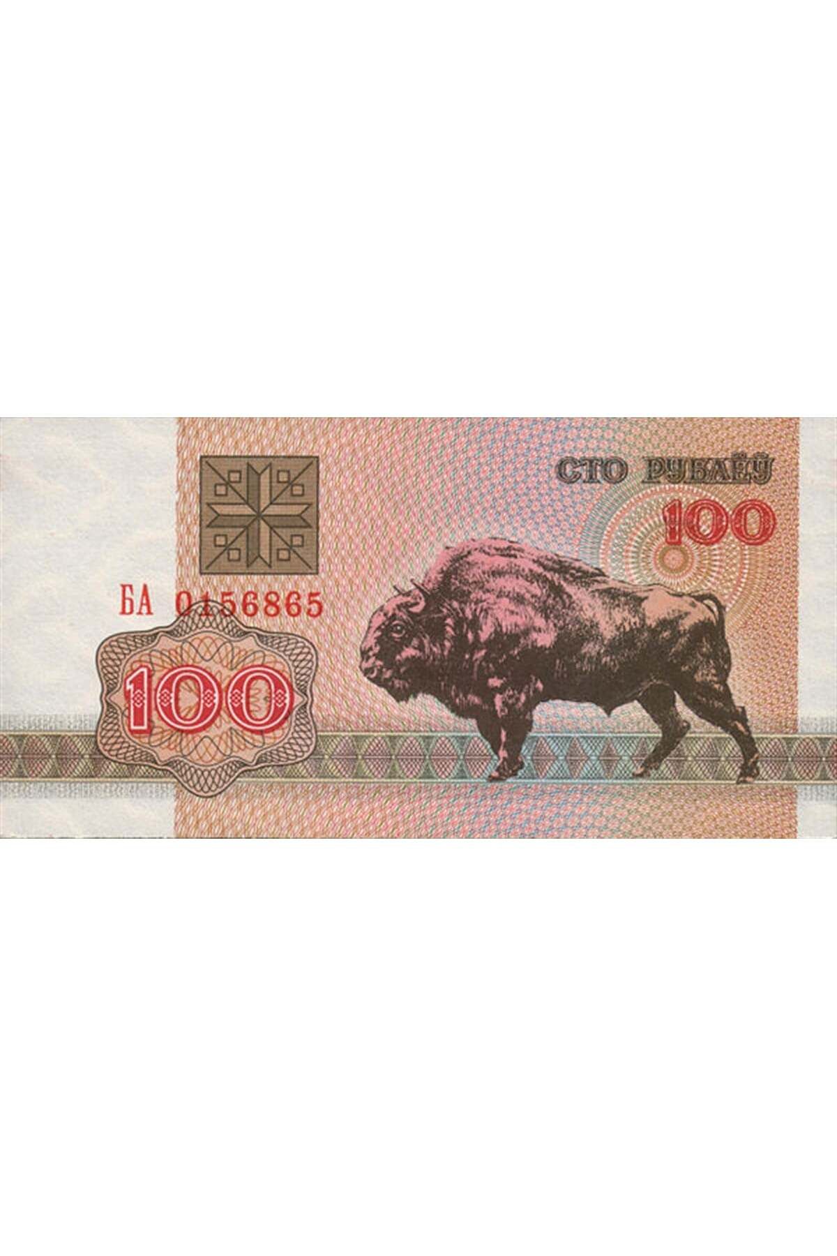 Benim Koleksiyonum Belarus, 100 Ruble (1992) P#8 Çil Eski Yabancı Kağıt Para