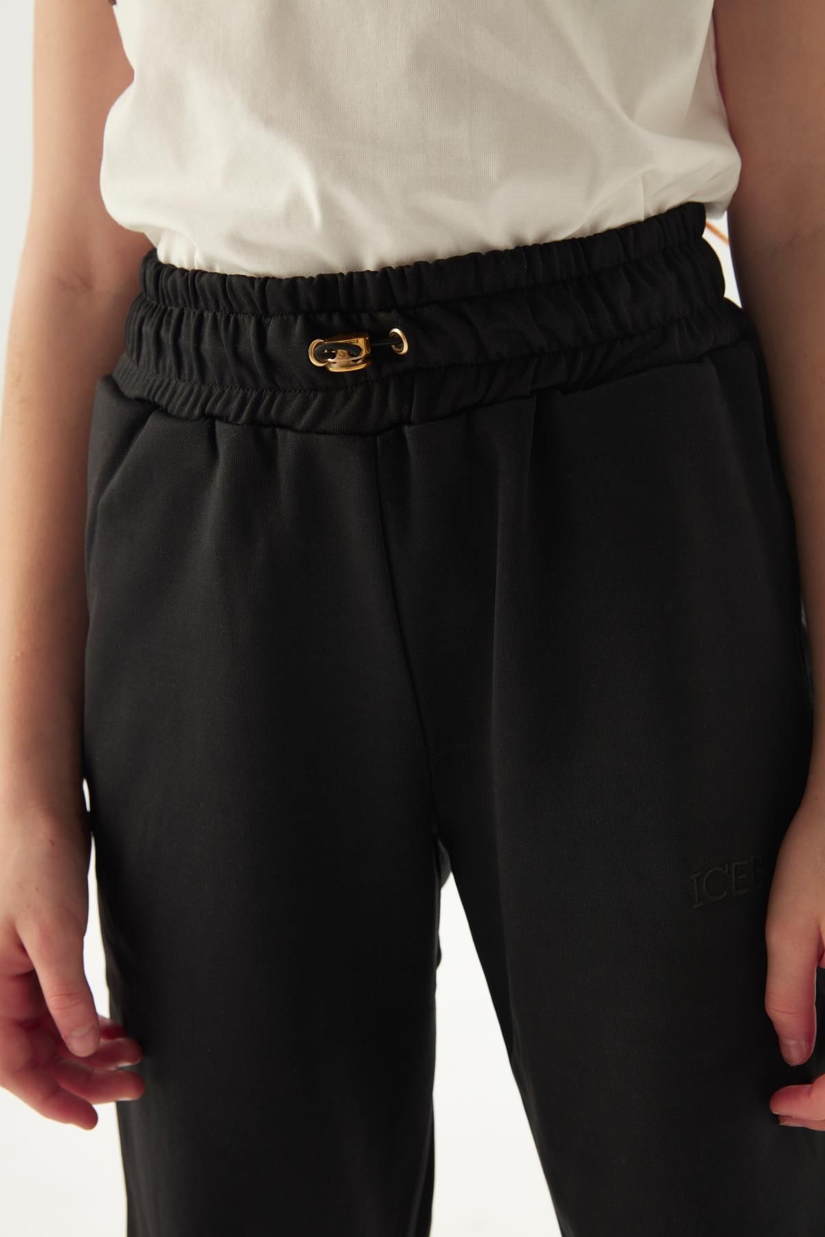 Iceberg-Pantaloni de sport negri pentru fete Bg Store 3