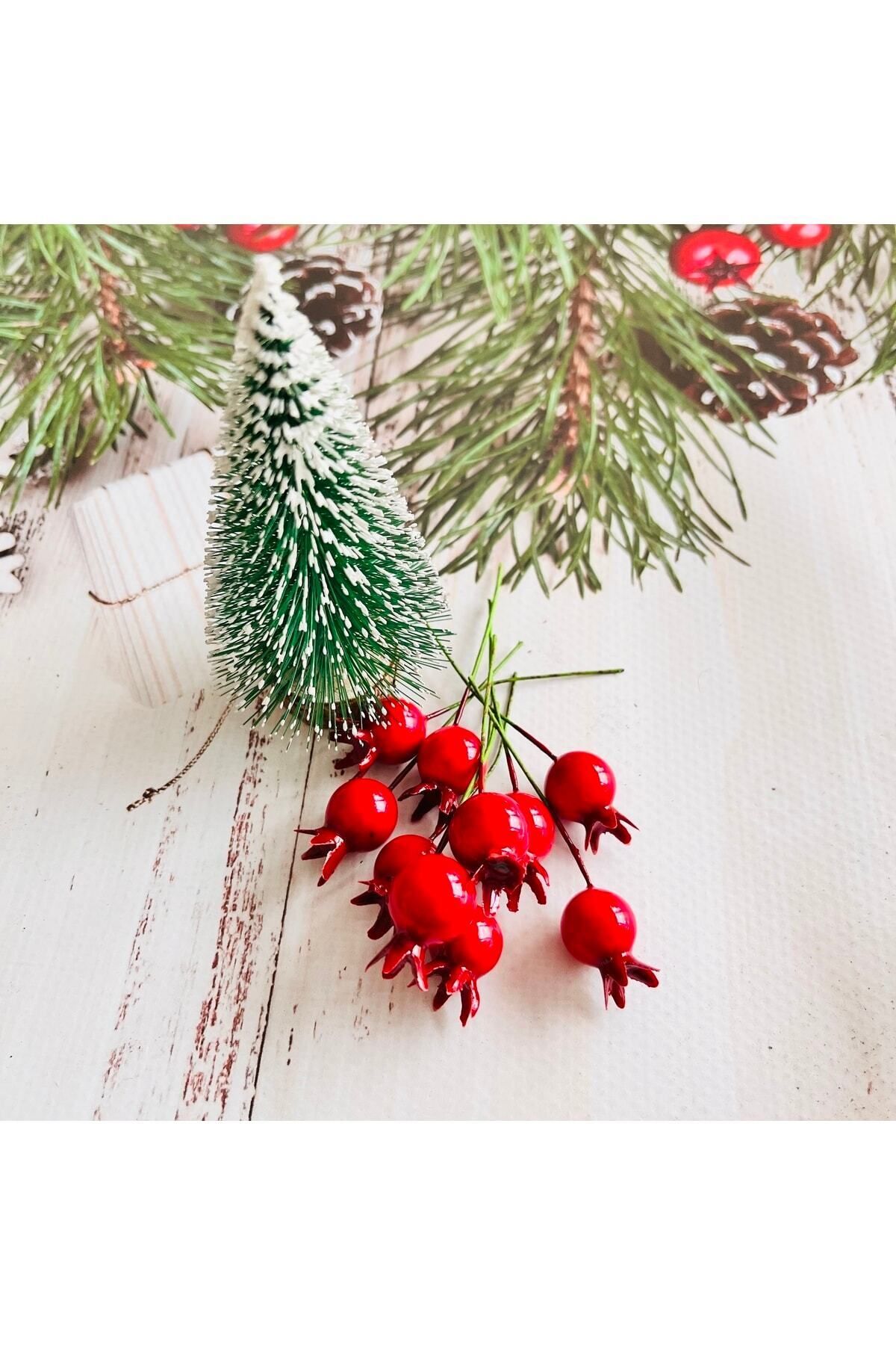 t tuğset etiket-New Year's Artificial Flower Kokina Mini Stringed Berry Pomegranate 10 Pieces 5
