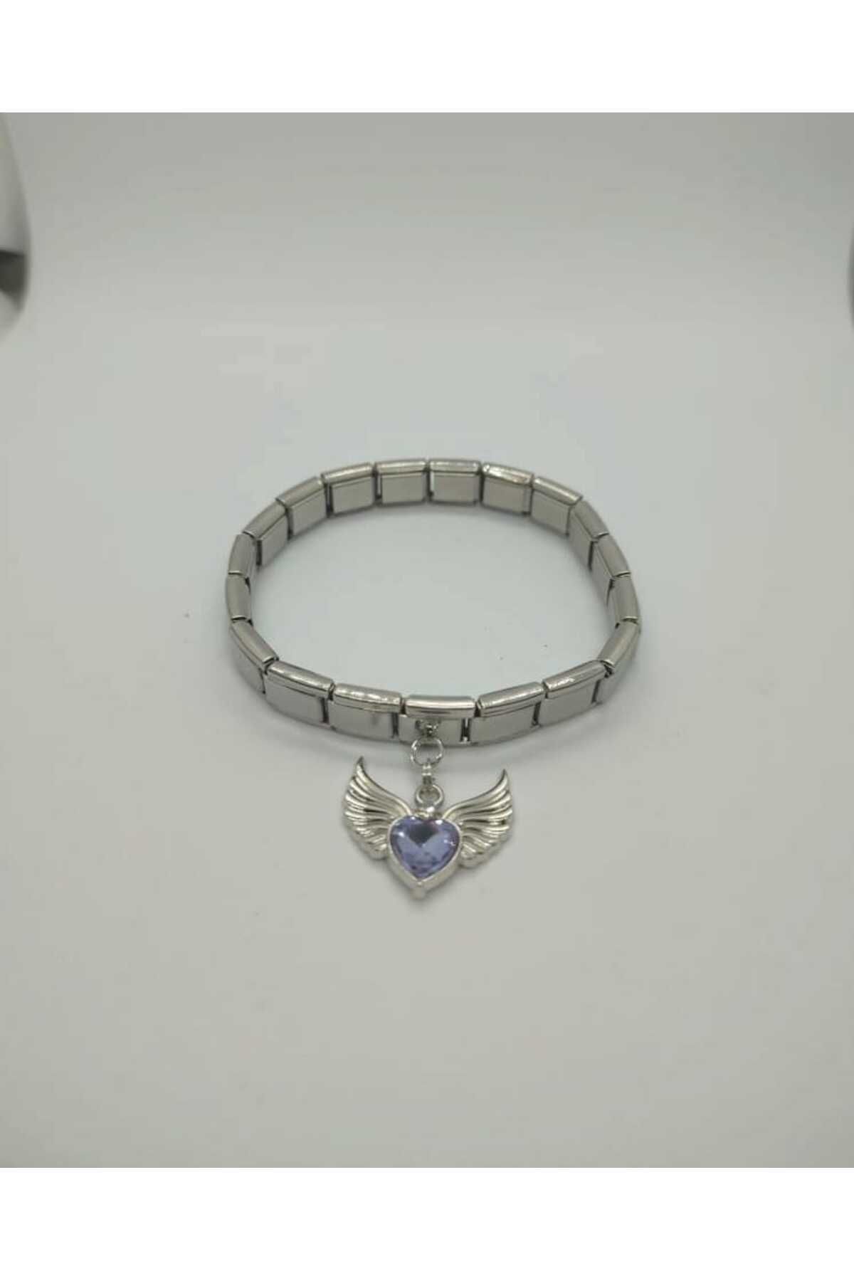 HKN AVM ACCESSORİES-Stainless Steel Single Charm Italian Bracelet 2