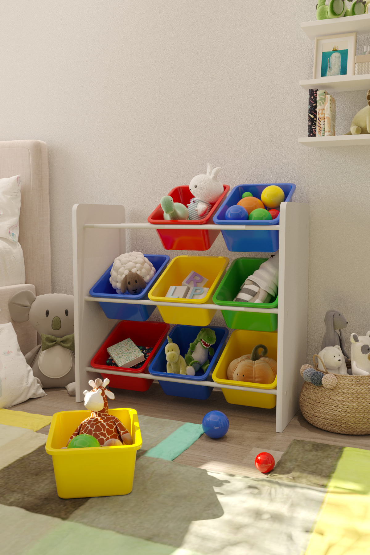 Flinder 9 Sepetli Çok Amaçlı Oyuncak Dolabı Montessori Dolap fotoğrafı 4 (önizleme)