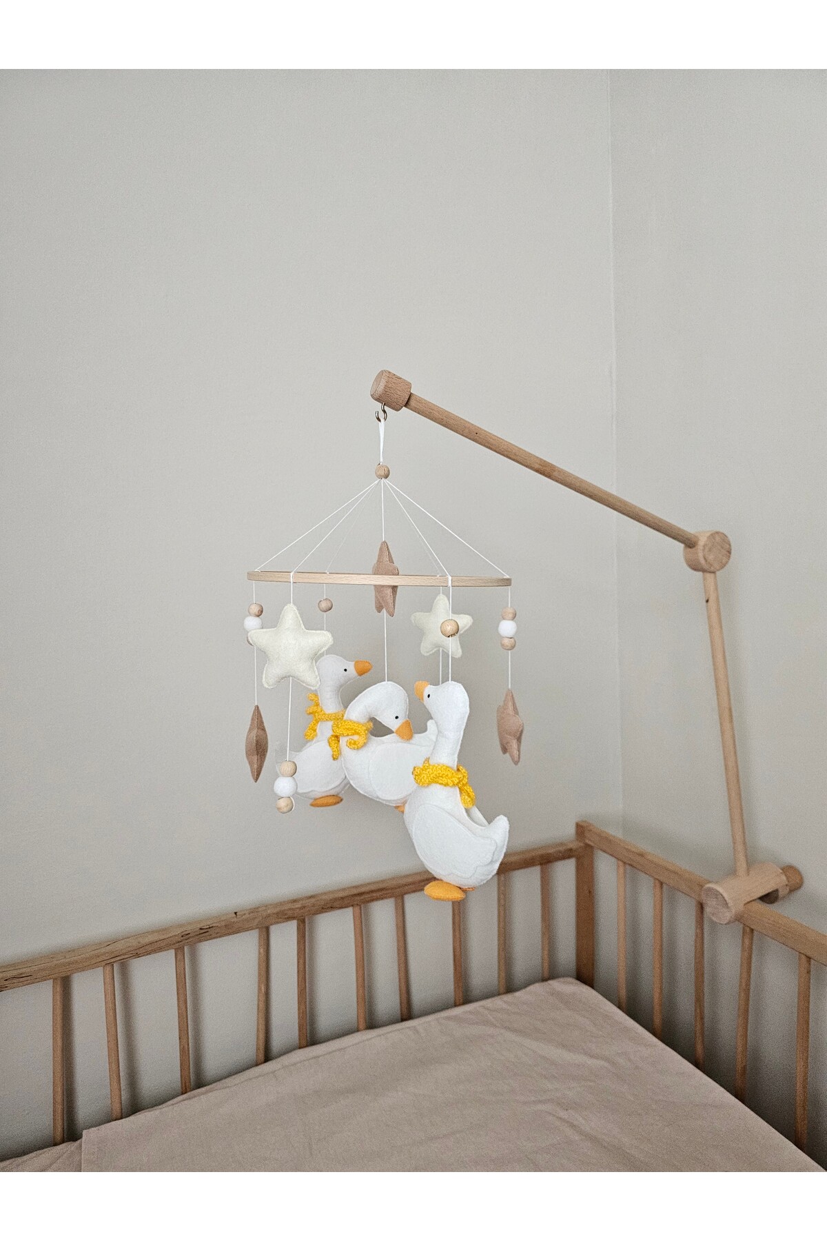 hobiimobiii Dönence (MÜZİKLİ) Bebek Beşik Süsü Keçe Dönence Ördek fotoğrafı 3 (önizleme)