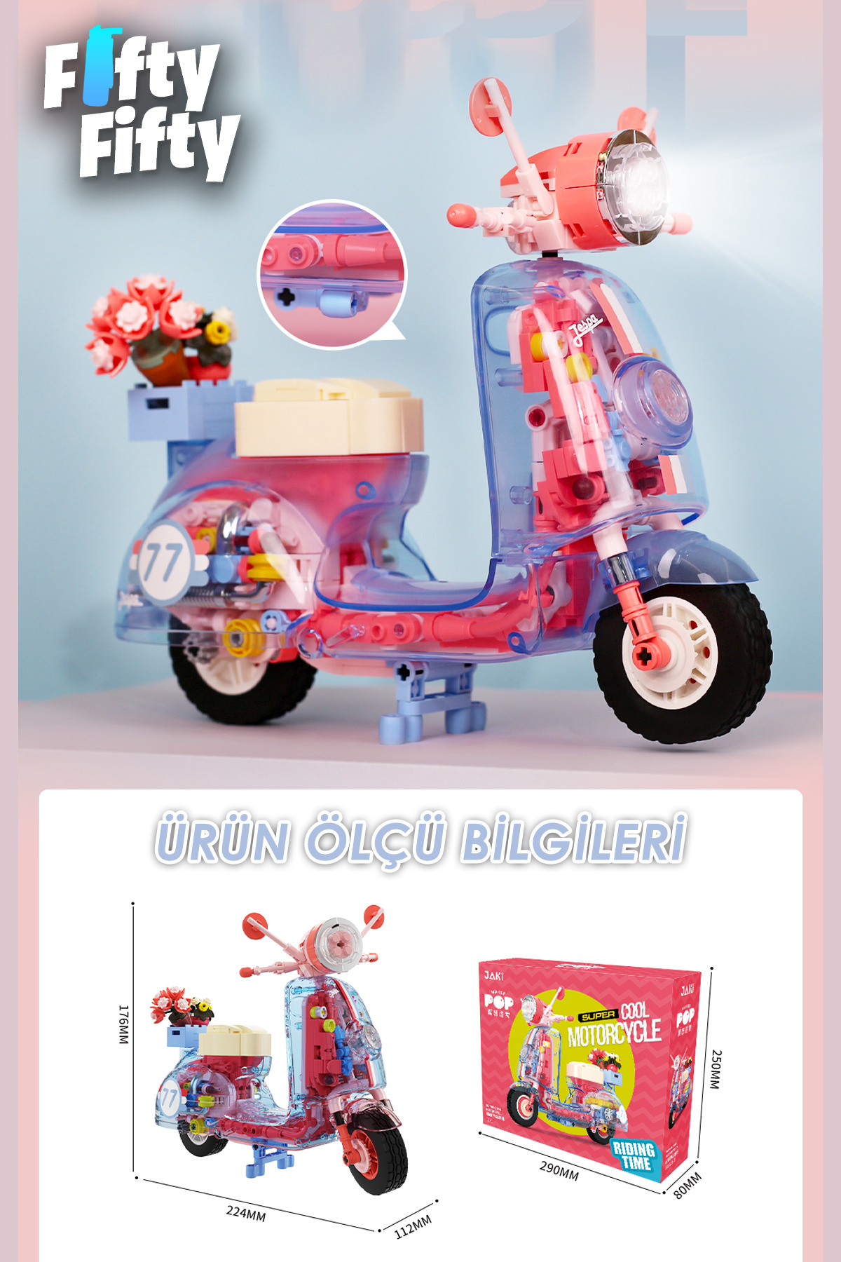 Vagonlife Jaki Maker Pop Süper Havalı Motosiklet -JK8325-3 (552