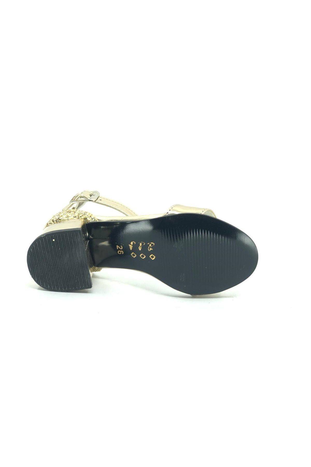 Kids Club Shoes-İremsu 9989 Pantofi pentru copii cu toc la spate cu sclipici cu bandă simplă GOLD 6