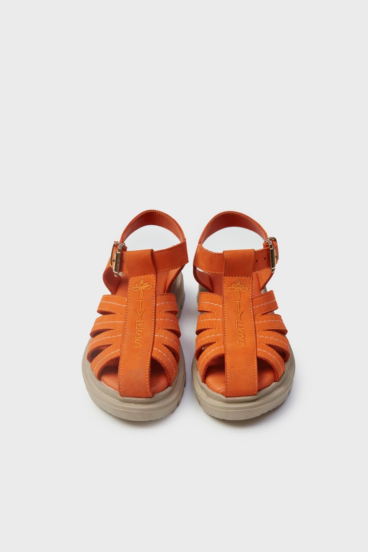 Tyess-BG Store Girl's Orange Shoes 1