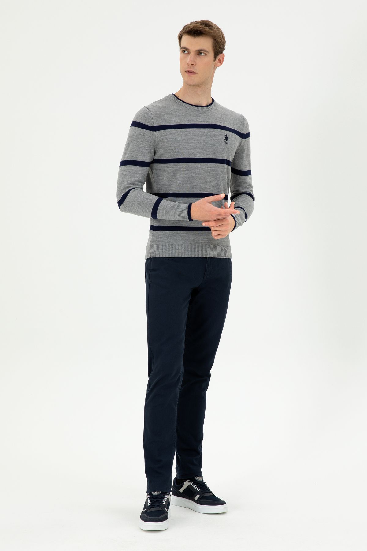 شلوار کانواس آبی سرمه ای مردانه 50291156-VR033 U.S. Polo Assn.